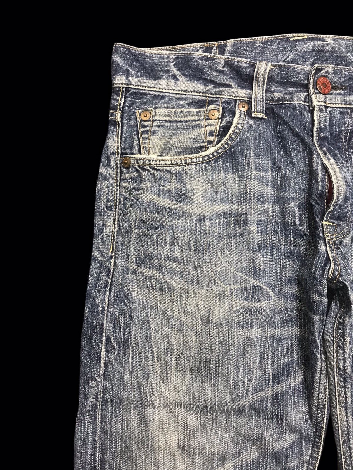 Edwin 💥DENIM ART💥ARCHIVAL EDWIN 503 SICK FADES DENIM F308 Size US 34 / EU 50 - 4 Thumbnail