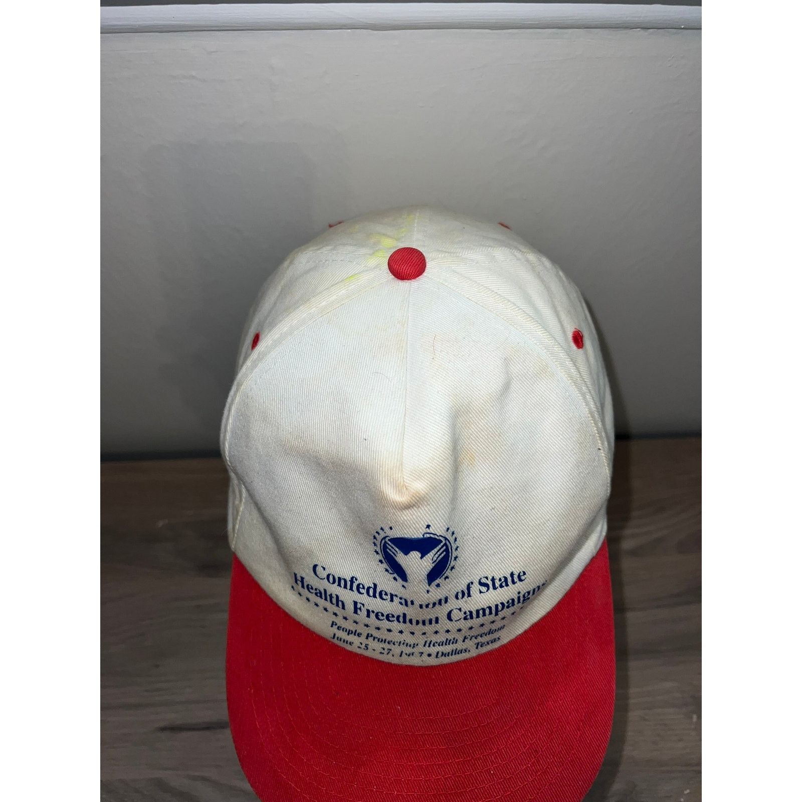 Vintage 1997 Confederation Of State Health Freedom Hat Headwear 90s Size ONE SIZE - 4 Thumbnail