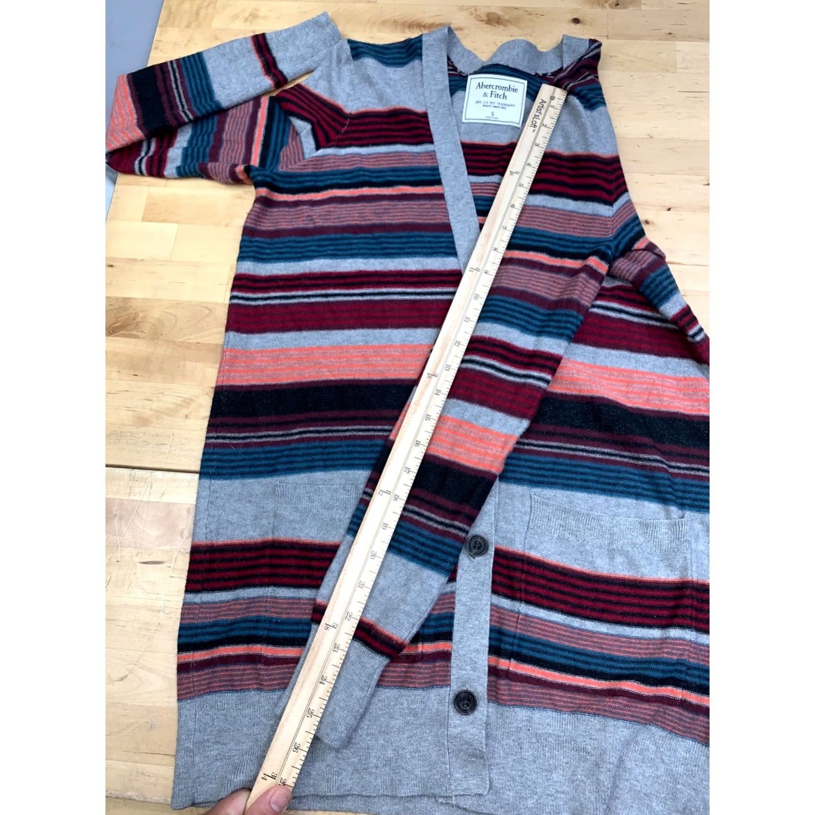 Abercrombie & Fitch Abercrombie & Fitch Cardigan Women S Striped Casual V-Neck Long Sleeve Multicolor Sweater Size S / US 4 / IT 40 - 5 Thumbnail