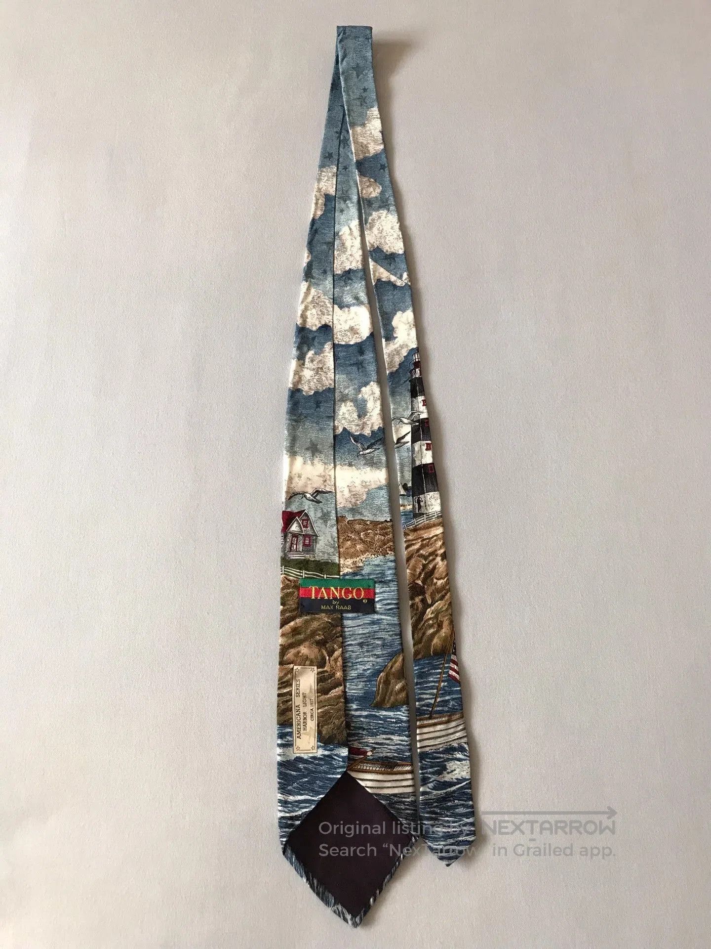 Vintage Vintage American Tango Silk Lighthouse Tie. Size ONE SIZE - 4 Thumbnail