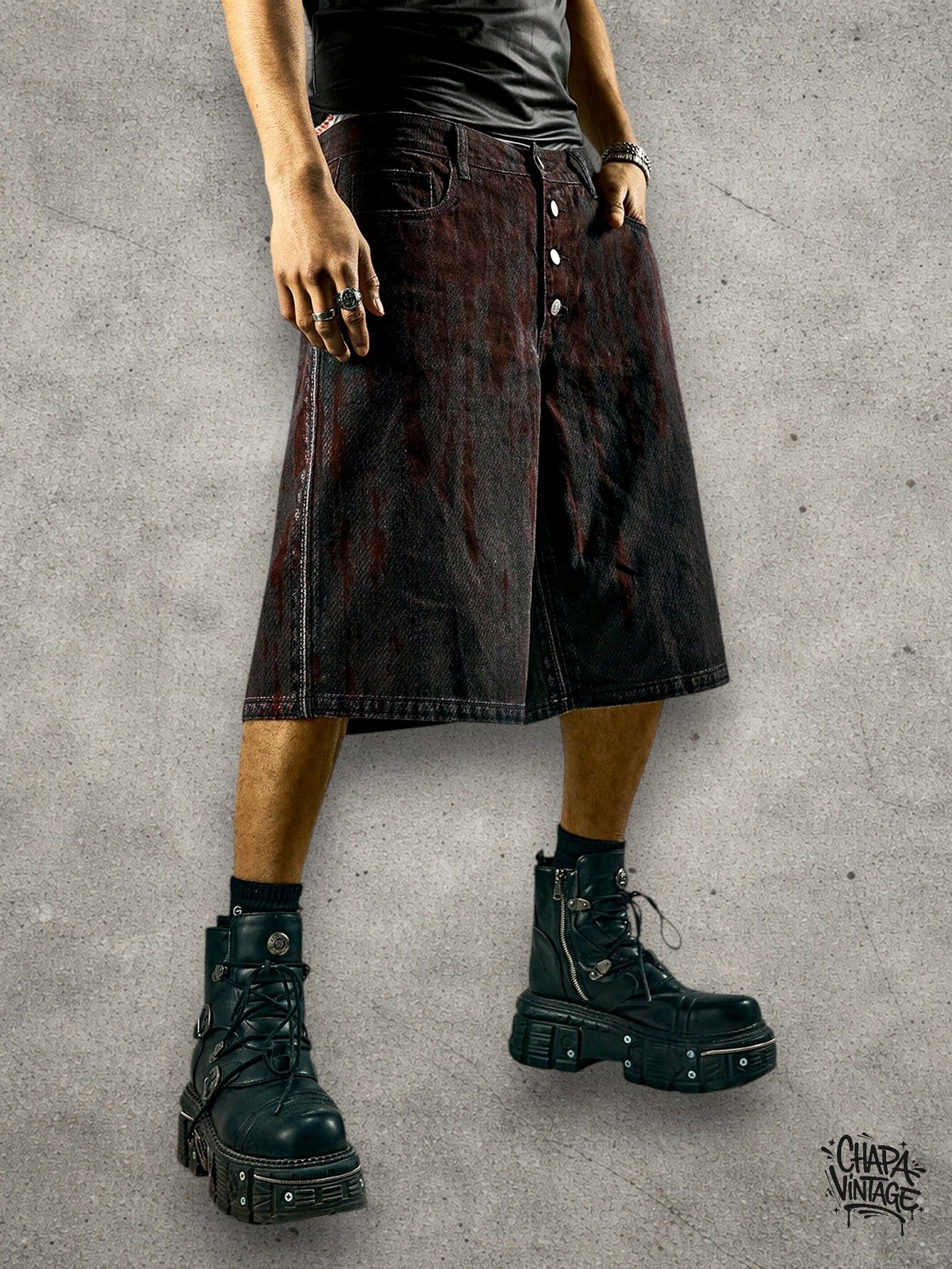 Japanese Brand Goth opium denim shorts Size US 32 / EU 48 - 3 Thumbnail