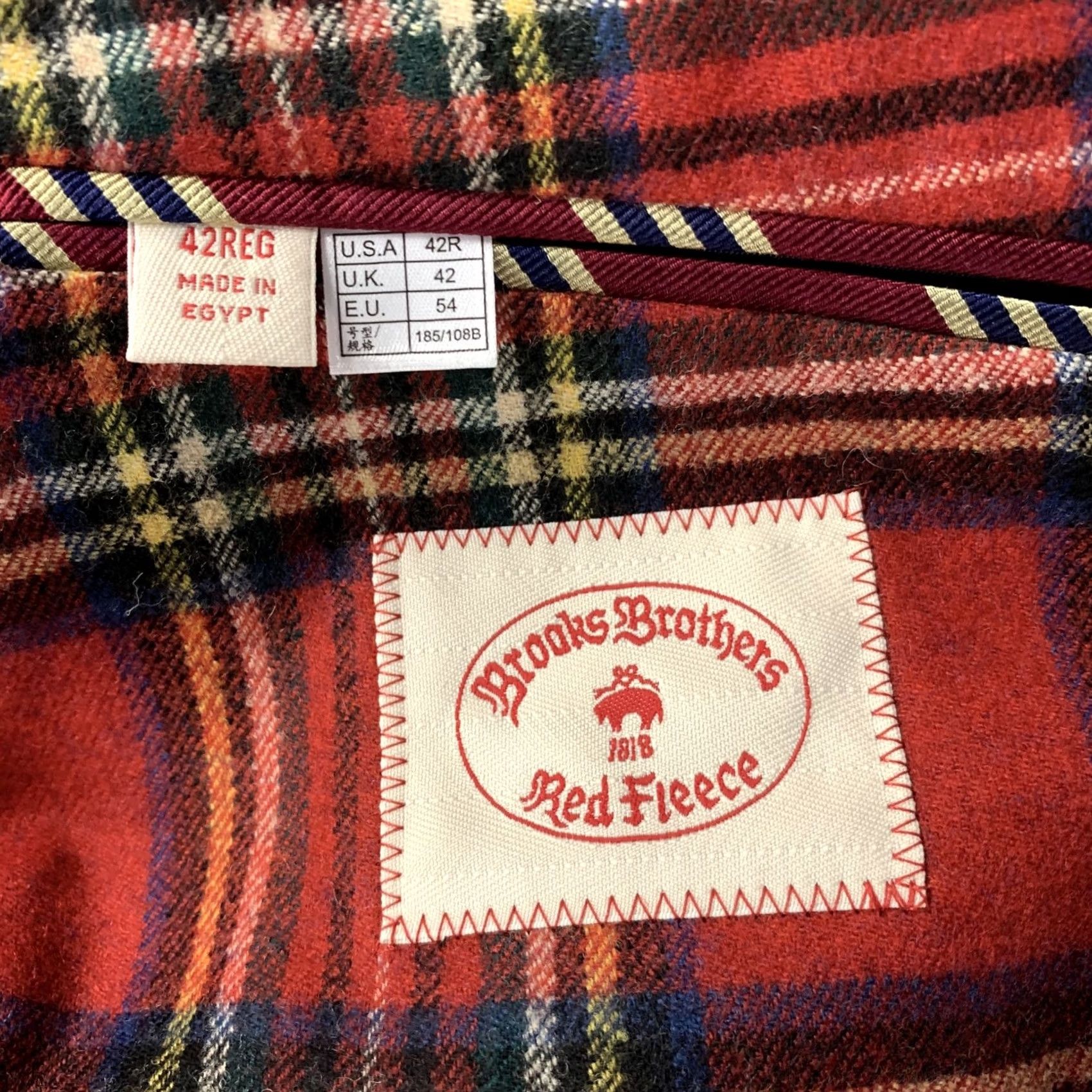 Brooks Brothers BROOKS BROTHERS Sport Coat 42 Red Tartan Wool Blend Blazer Mens NOTCH LAPEL Size 42R - 6 Thumbnail