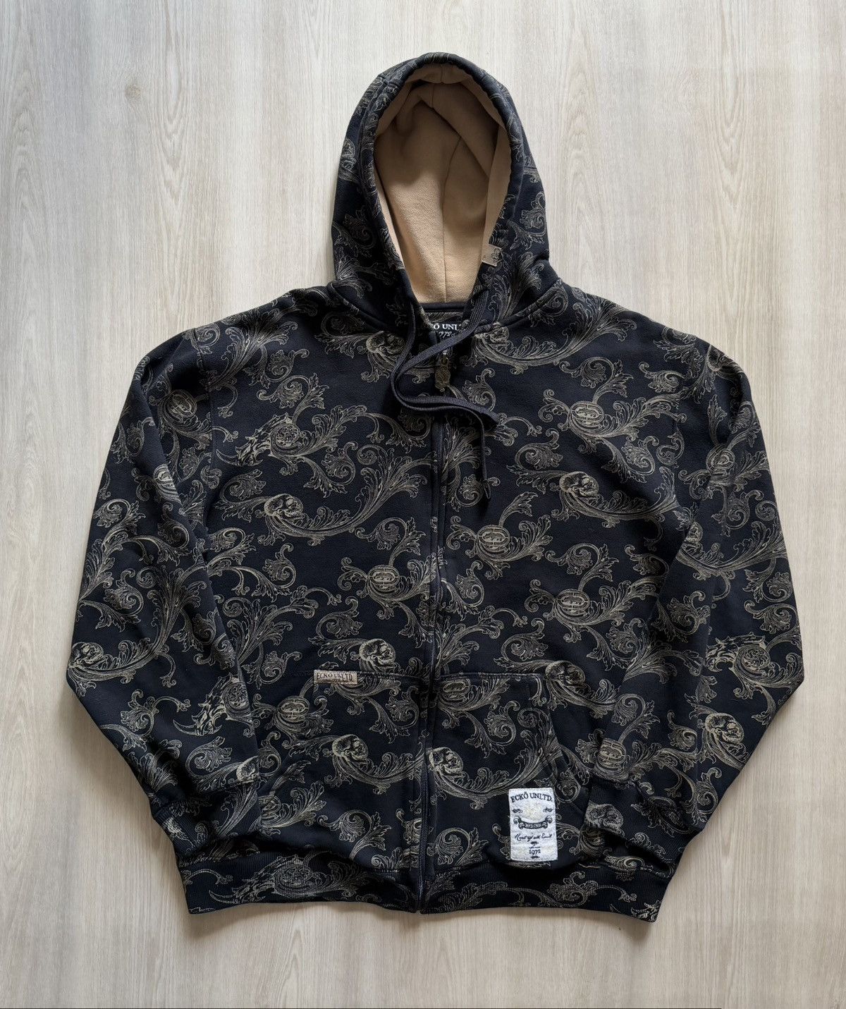 Ecko Unltd. Y2K Ecko Unltd Skull Scroll AOP Zip Sz M Cyber Goth Grunge Size US M / EU 48-50 / 2 - 1 Thumbnail