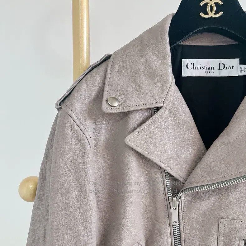 Dior Dior Long-sleeved leather jacket with lapel zipper Size XS / US 0-2 / IT 36-38 - 4 Thumbnail