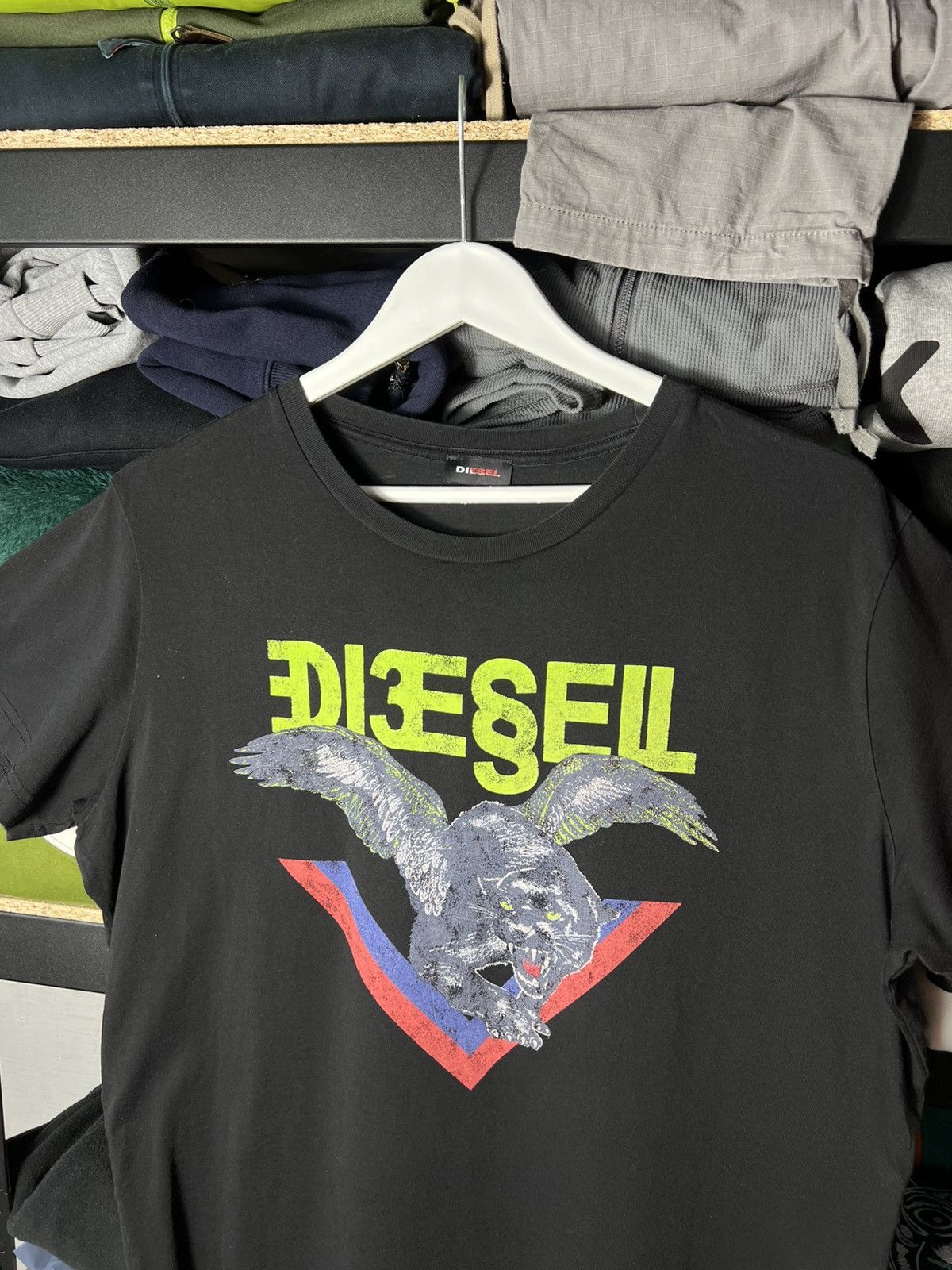 Diesel Diesel T-Diego-A4 Dressinn Flying Panther Graphic Tee Shirt Size US XL / EU 56 / 4 - 2 Thumbnail