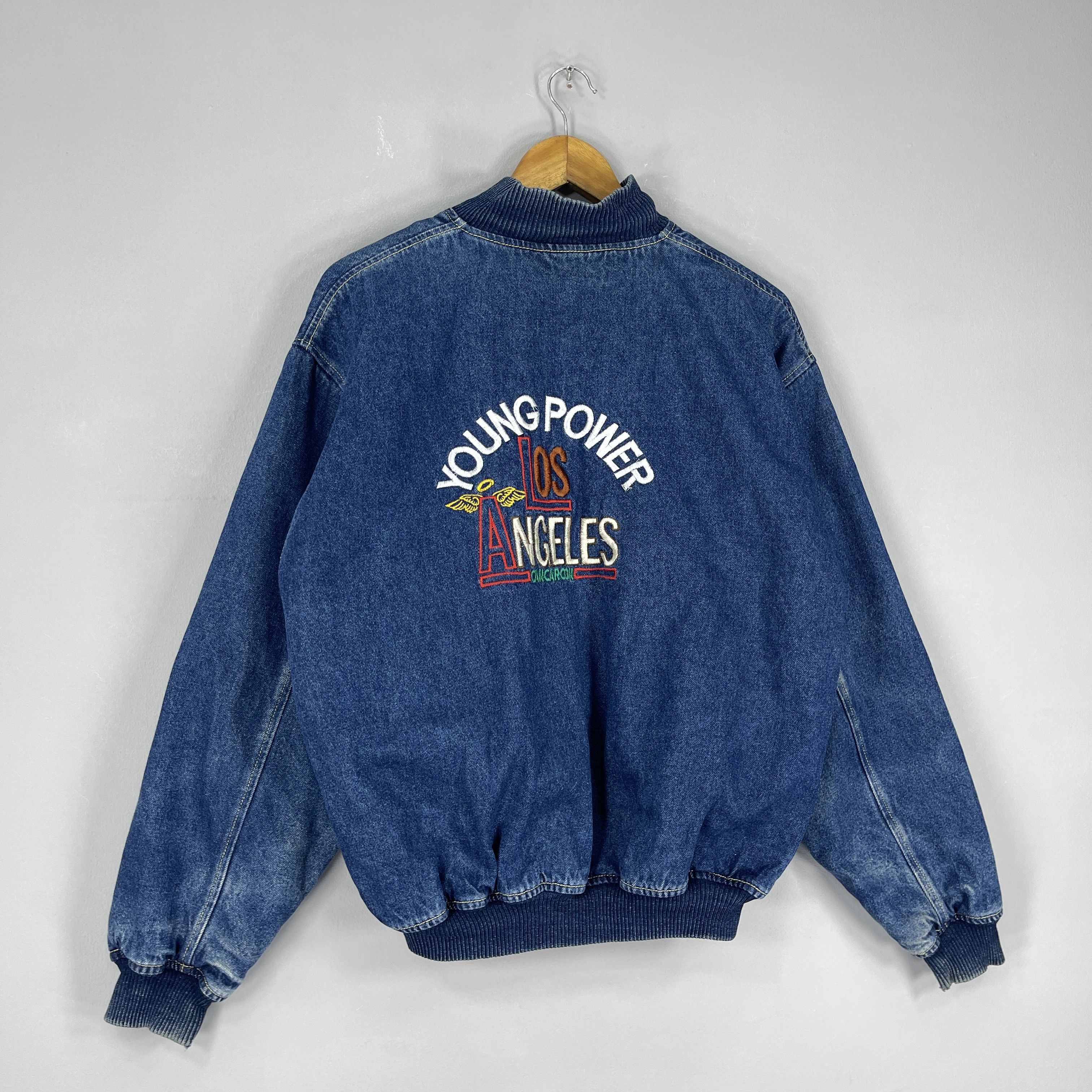 Vintage Vintage 1990s CANGARCON Bomber Style Denim Jacket Size US L / EU 52-54 / 3 - 3 Thumbnail