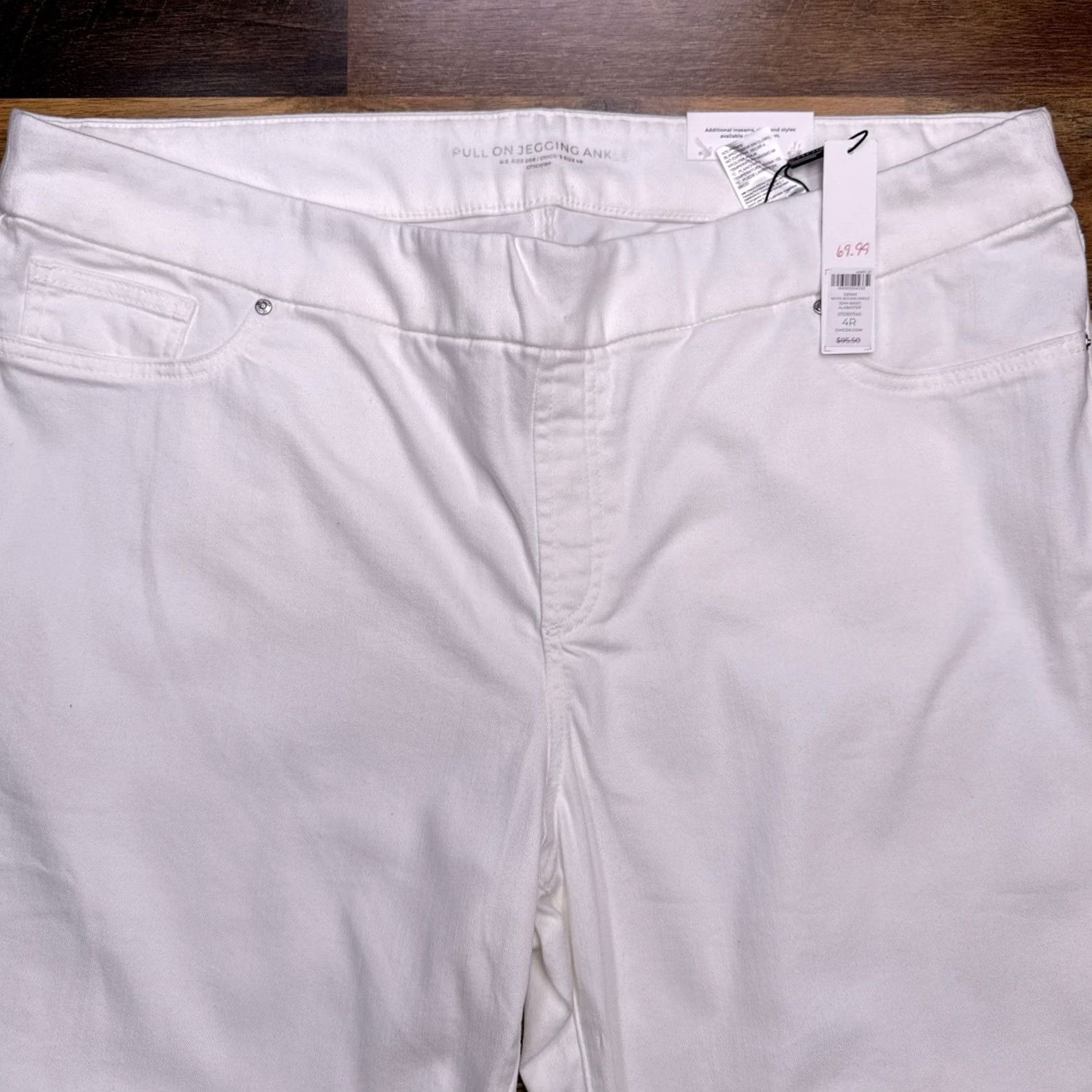 Vintage Chico's Jeans Chicos Pull On Jegging Ankle Womens 4R White Slim Stretch High Rise 5-Pocket Inseam 27in Modern City Vintage No N/A Size 27" / US 4 / IT 40 - 3 Thumbnail