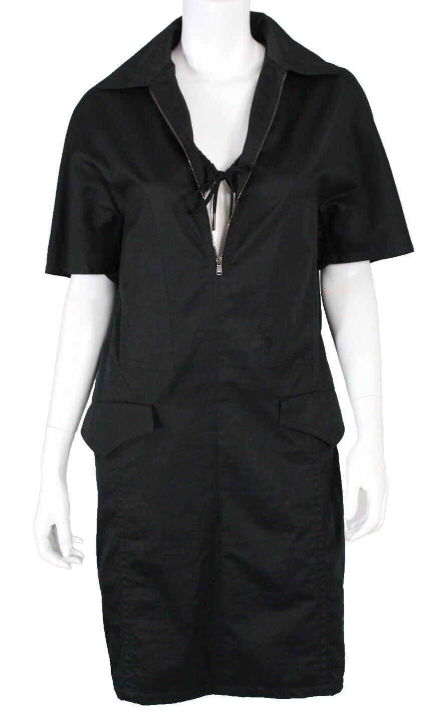 Designer × Yves Saint Laurent 🔥Rare Yves Saint Laurent Dress Open Breast Collared Zippered Size XS / US 0-2 / IT 36-38 - 2 Thumbnail