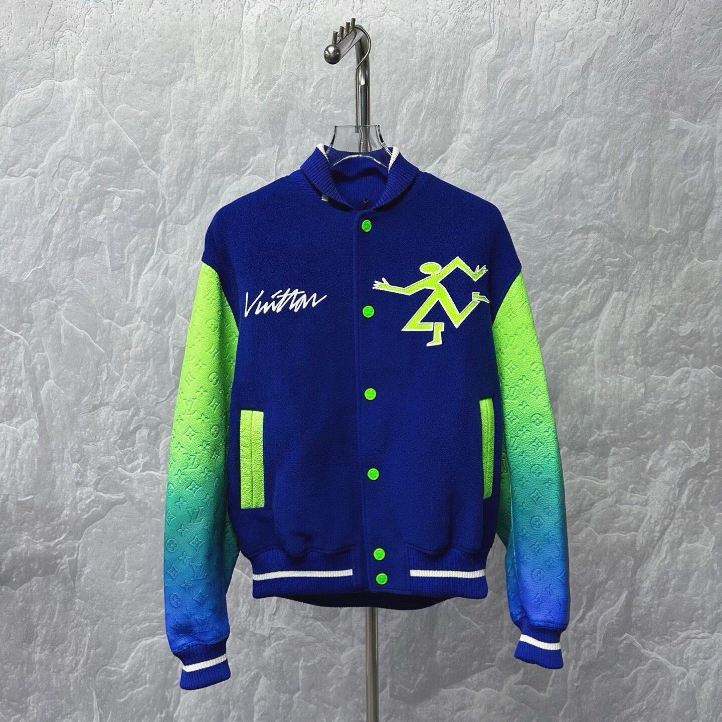 Louis Vuitton louis vuitton blue and green varsity jacket Size US L / EU 52-54 / 3 - 1 Thumbnail