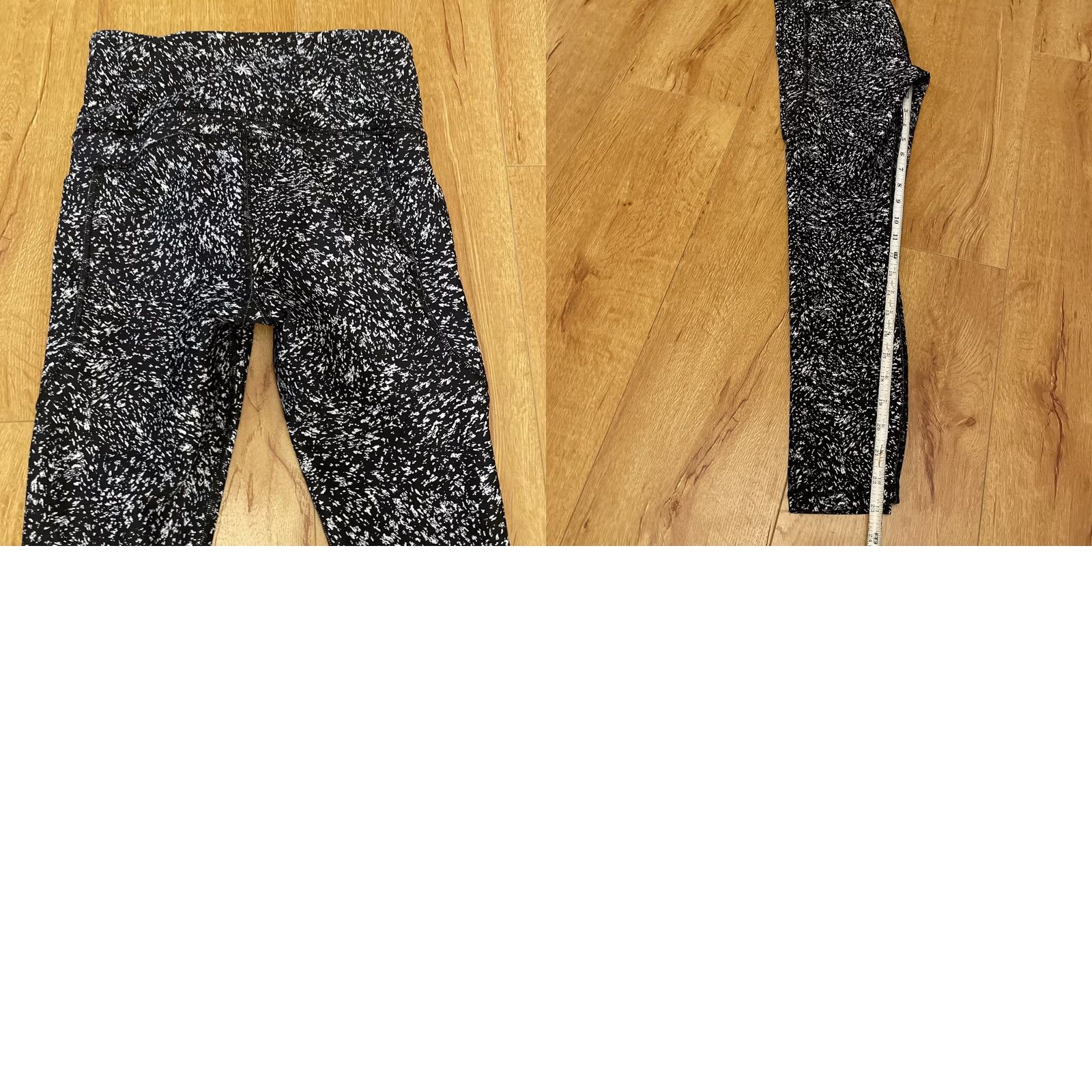 Athleta Athleta Ultimate Stash Textured 7/8 Tight Leggings Womens Small Black White Pattern Jacquard Athletic Yoga Running Gym Tights Size 28" / US 6 / IT 42 - 8 Thumbnail
