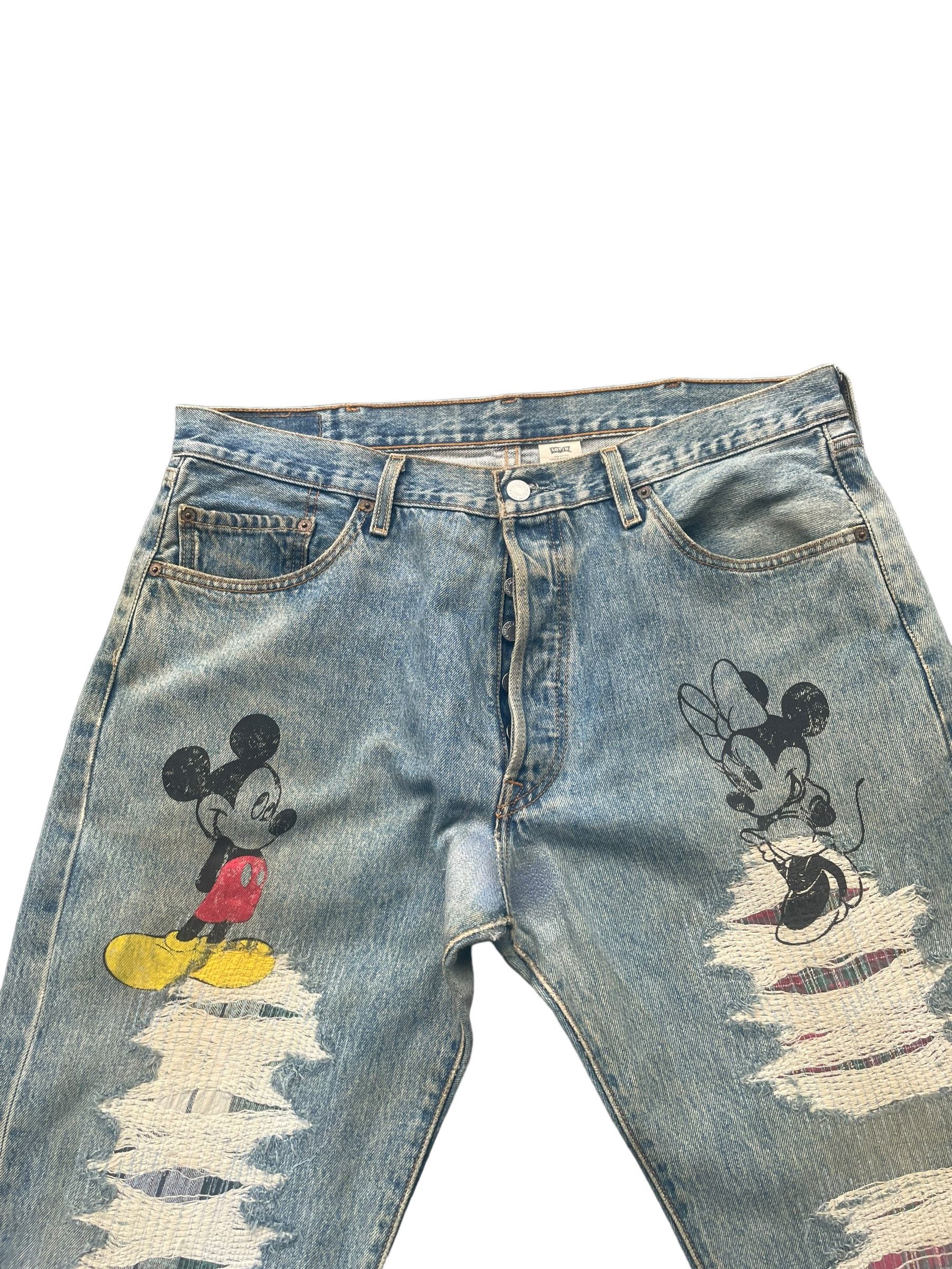Levi's × Vintage Vintage Levis 501 e 2002 Mickey Faded Distresed Denim Size US 38 / EU 54 - 2 Thumbnail