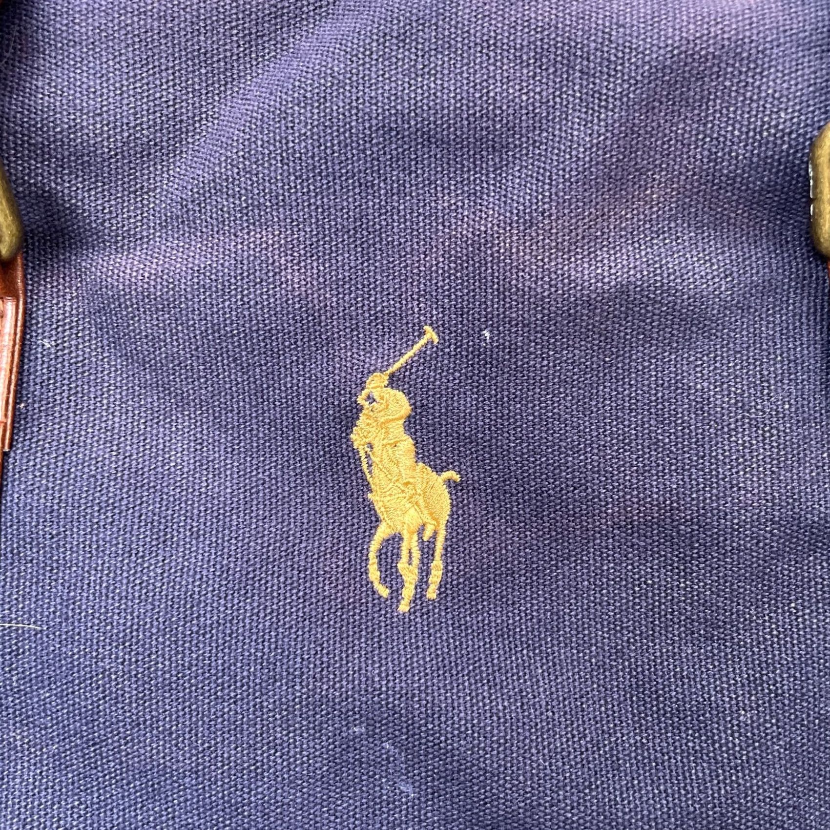 Ralph Lauren VTG Ralph Lauren Polo Bag Large Blue Canvas Duffle Travel Leather Trim Weekender Bag Size US L / EU 52-54 / 3 - 4 Thumbnail