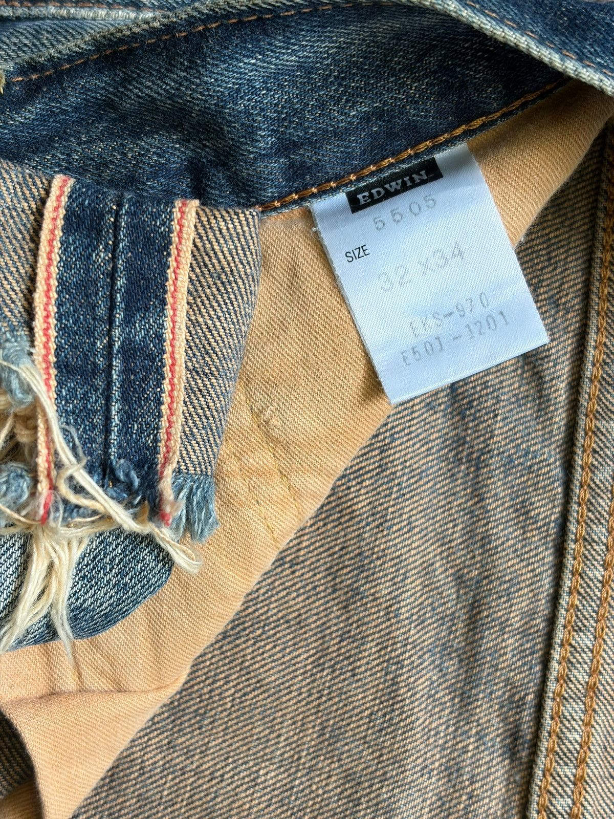 Edwin Japanese Edwin 505X Selvedge Rusty Wash Distressed Jeans Size US 31 - 5 Thumbnail
