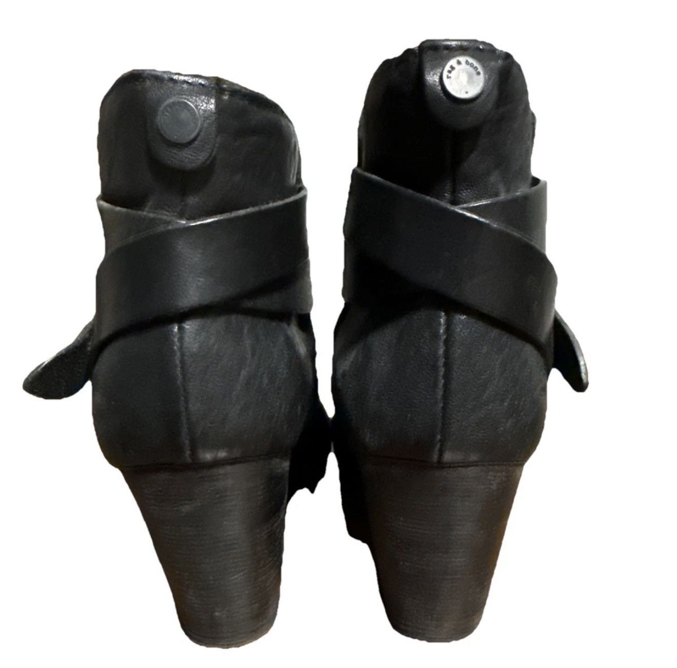 Rag & Bone rag & bone Black Leather Harrow Ankle Boots 9.5/39.5 Size US 9.5 / IT 39.5 - 5 Thumbnail
