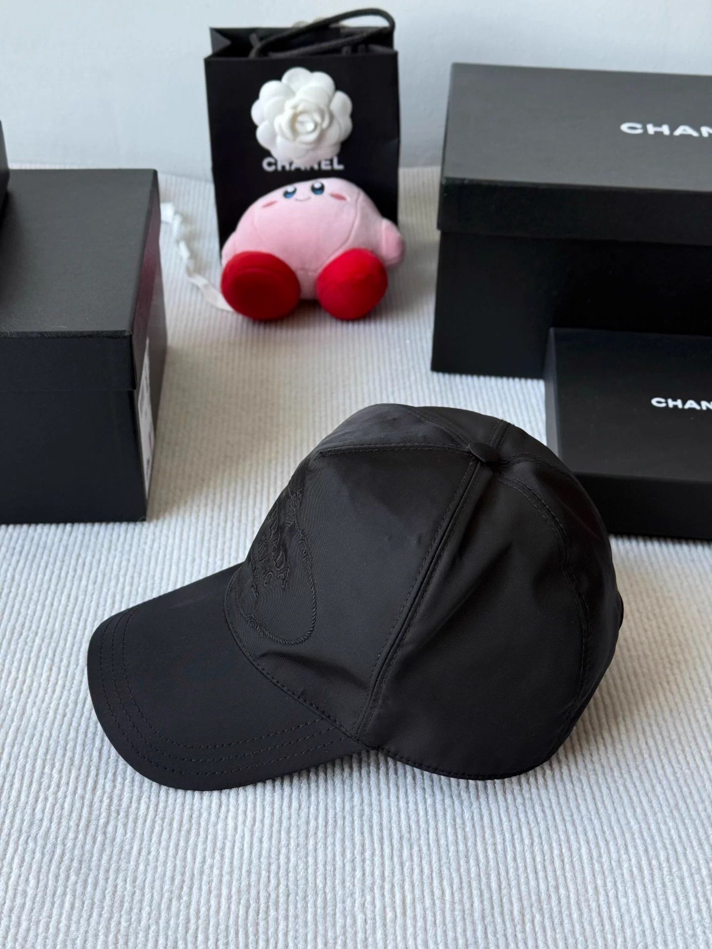 Prada Prada Black Embroidered Logo Baseball Cap M Size ONE SIZE - 3 Thumbnail