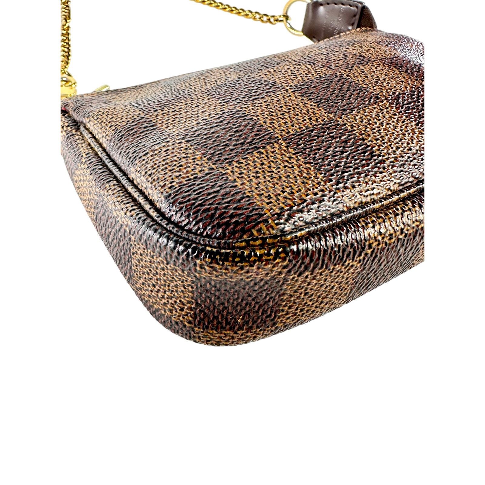 Louis Vuitton LOUIS VUITTON Damier Ebene Mini Pochette Accessories Bag Size ONE SIZE - 10 Thumbnail