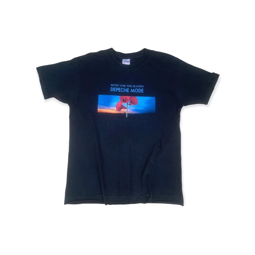 image of Band Tees x Rock Band Vintage Depeche Mode Music For The Masses Tour Band Tshirt in Faded Black (Si