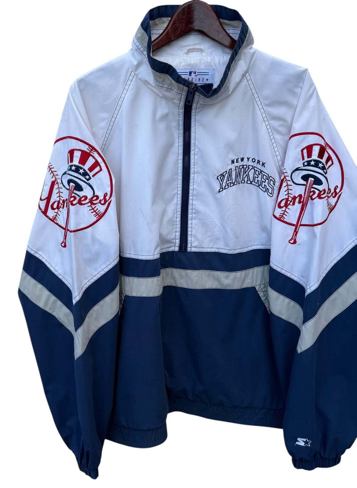 MLB Vintage New York Yankees Half Zipper Starter Pullover Size US XL / EU 56 / 4 - 3 Thumbnail