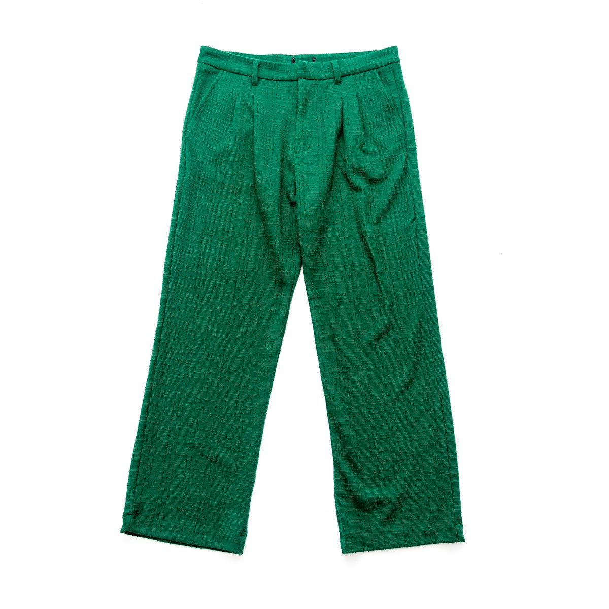 Other Green Loose Fit Textured Knit Dress Pants Size US 36 / EU 52 - 1 Thumbnail