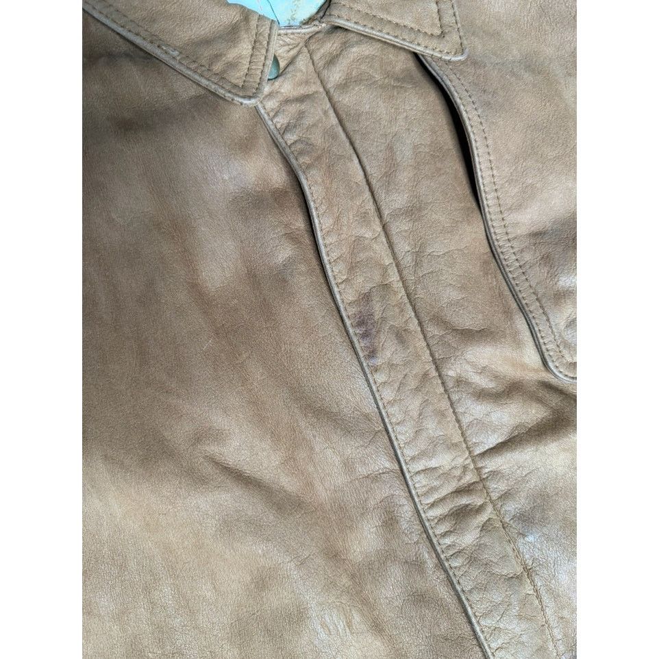 Vintage Marlboro Adventure Team Brown Bomber Leather Jacket