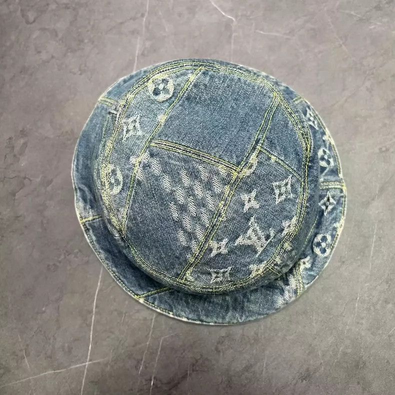 Louis Vuitton Louis Vuitton Denim Fisherman Hat Nigo Design-2506 Size ONE SIZE - 2 Thumbnail