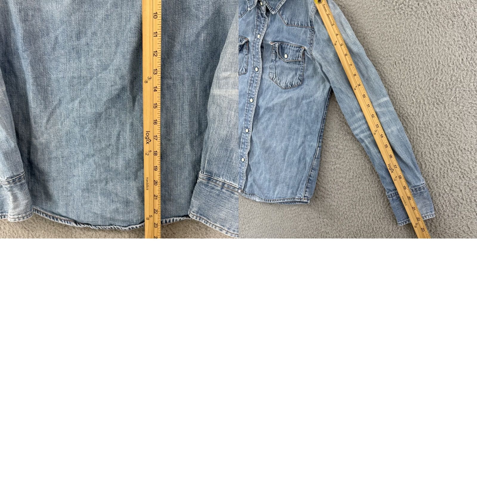 J.Crew J.CREW Shirt Womens 0 Blue Chambray Oarsman Long Sleeve Button Up Casual Size XS / US 0-2 / IT 36-38 - 9 Thumbnail