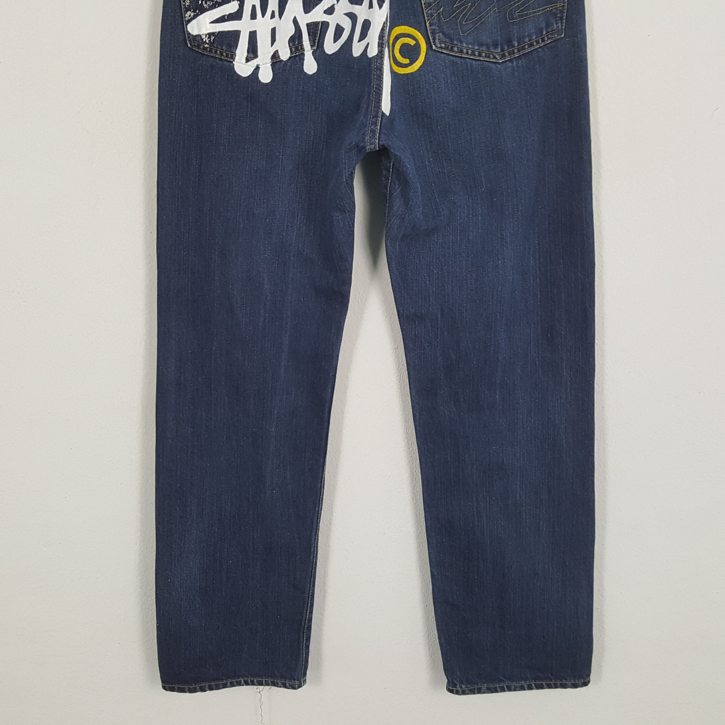 Japanese Brand STUSSY x Futura Streetwear Fashion Style Custom Art Jeans Size US 27 - 3 Thumbnail