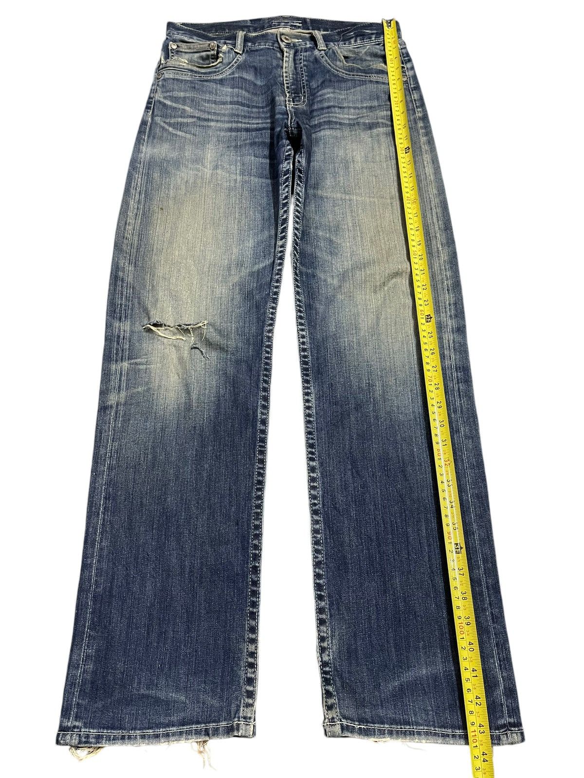 Denime Vintage Japanese Brand Blue Bleached Style Distress Jeans Size US 32 / EU 48 - 12 Thumbnail