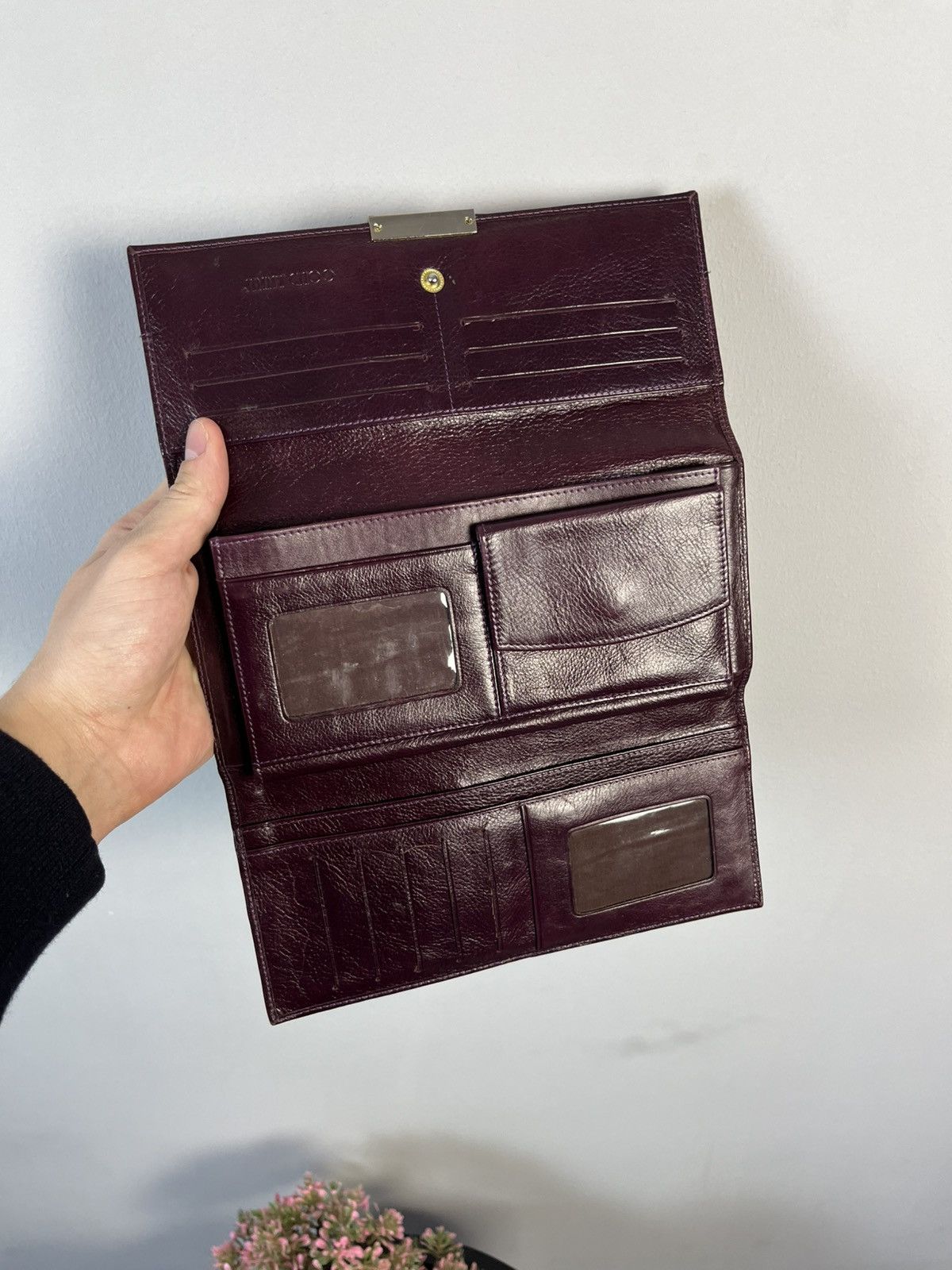 Jimmy Choo × Vintage Jimmy Choo Vintage Y2K Leather Long Wallet Bag Size ONE SIZE - 9 Thumbnail