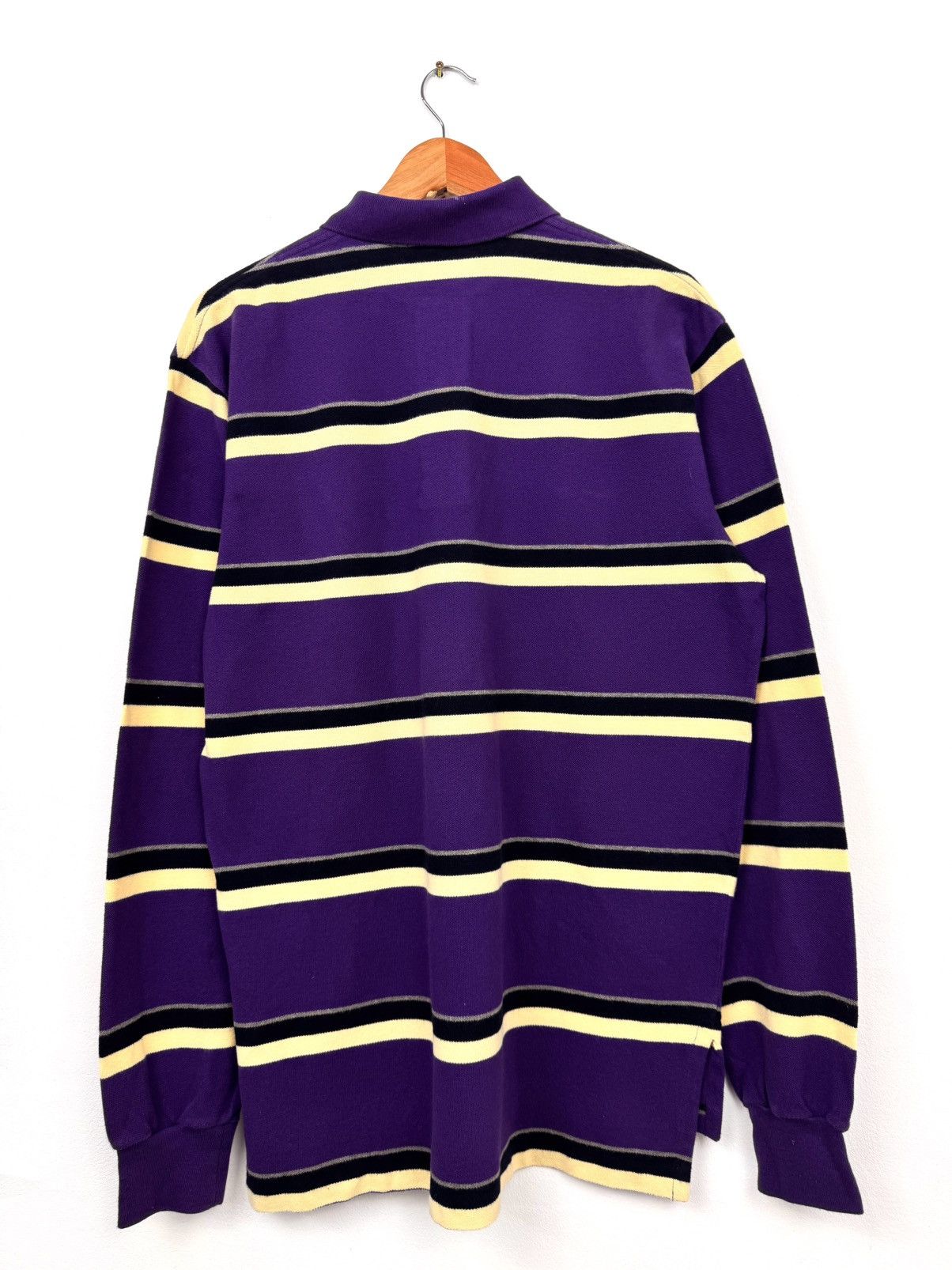 Polo Ralph Lauren Polo Ralph Lauren Men Striped Polo Shirt Purple Size M Size US M / EU 48-50 / 2 - 6 Thumbnail