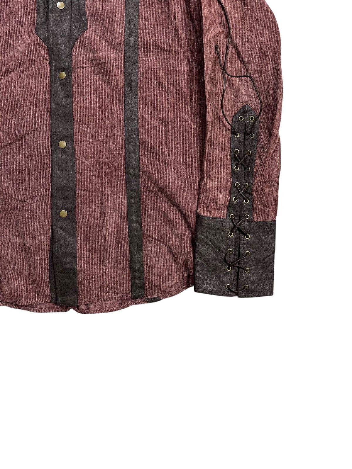 BUFFALO BOBS 2000s Morgan Homme - Lace Western Style Corduroy Mix Leather Size US M / EU 48-50 / 2 - 4 Thumbnail