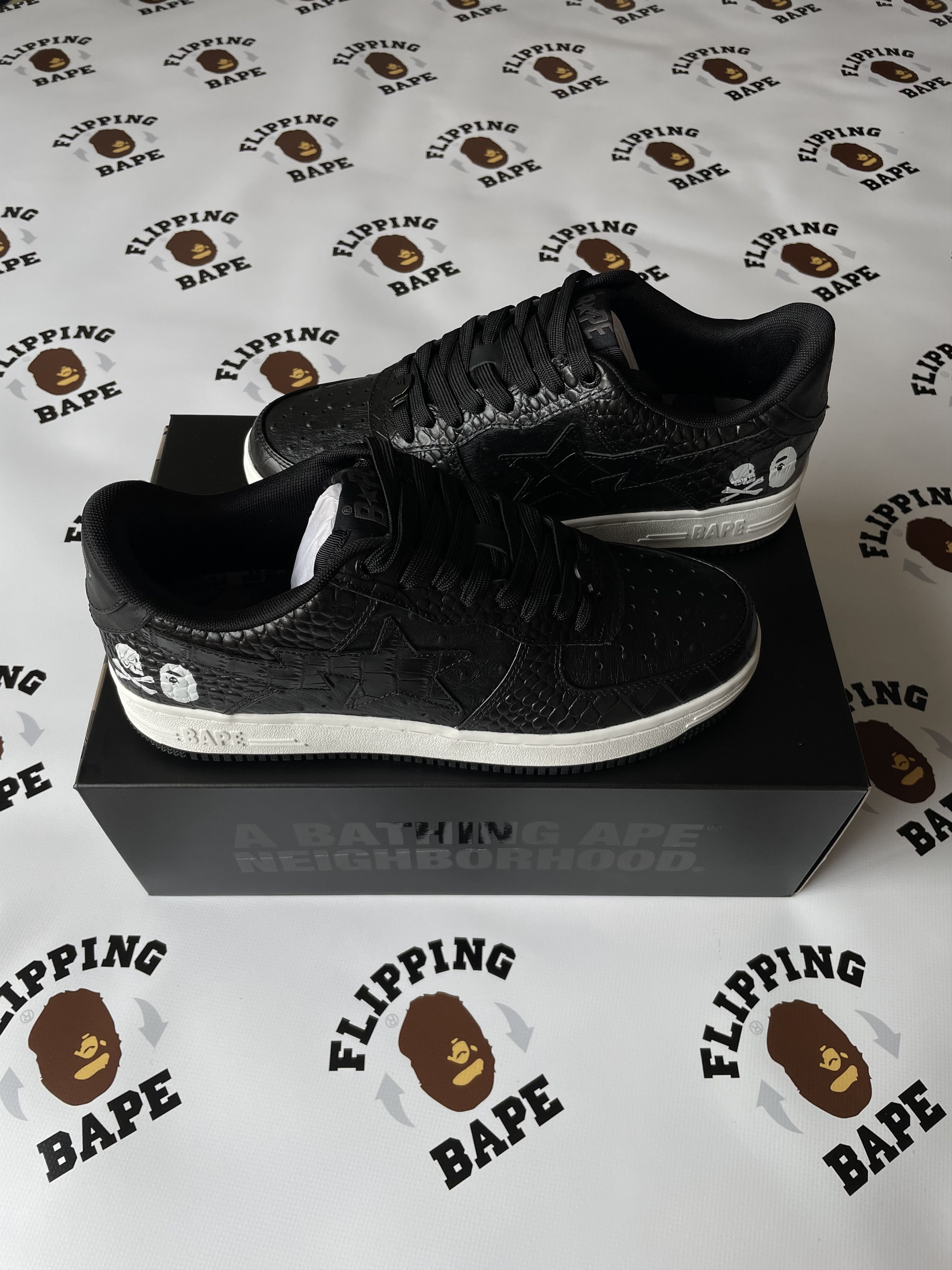 image of Bape X Nbhd Bape Sta Shoes in Black, Men's (Size 10)