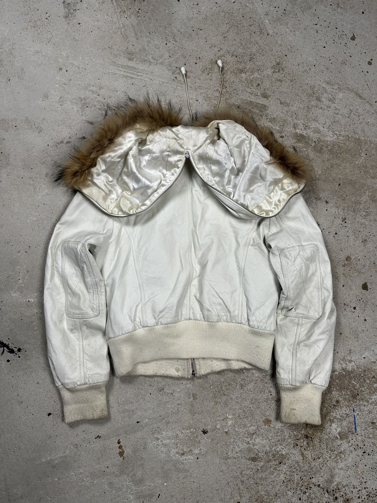 Japanese Brand Vintage Y2K N2B Leather Bomber Racoon Fur Jacket Flyers Size US S / EU 44-46 / 1 - 2 Thumbnail