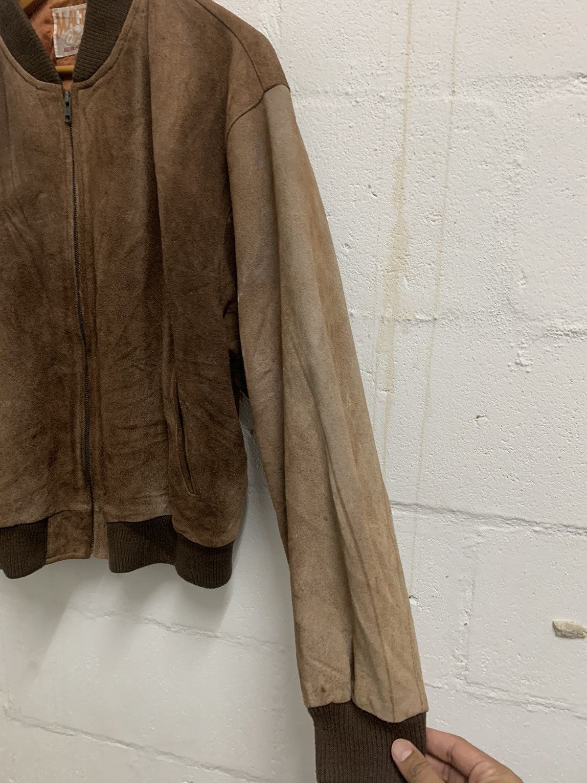 Vintage Vintage 80s Suede Leather Jacket Distressed Size US L / EU 52-54 / 3 - 13 Thumbnail