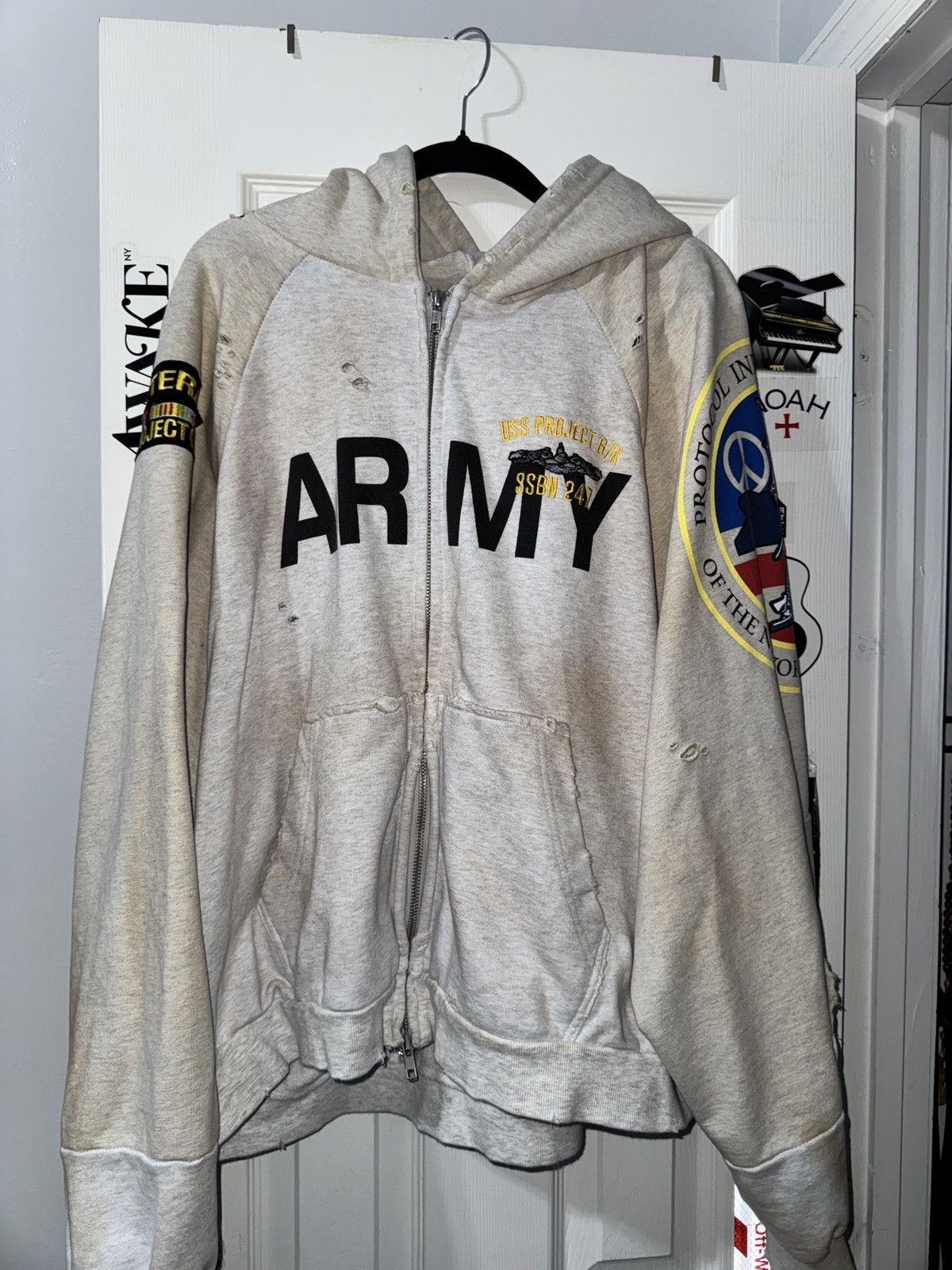 PROJECT G/R ARMYフーディ グレー PROJECT G/R ARMYフーディ グレー PROJECT G/R ARMY ZIP HOODIE