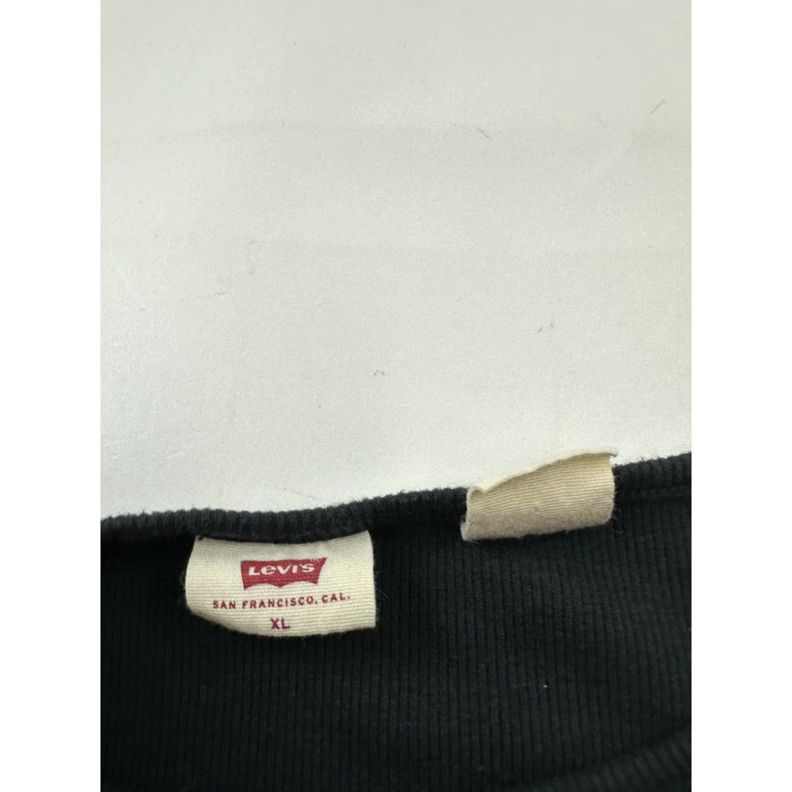 Levi's Levi's Women's Black Ribbed Cotton Short Sleeve Pullover T-Shirt XL Classic Casual Size XL / US 12-14 / IT 48-50 - 3 Thumbnail