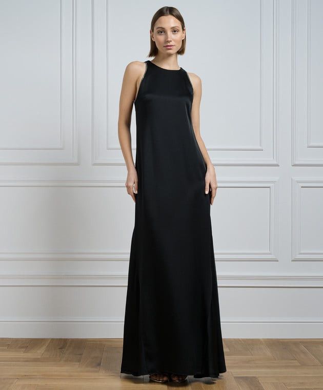 Brunello Cucinelli o1w1db10825 Dress in Black Size S / US 4 / IT 40 - 3 Thumbnail