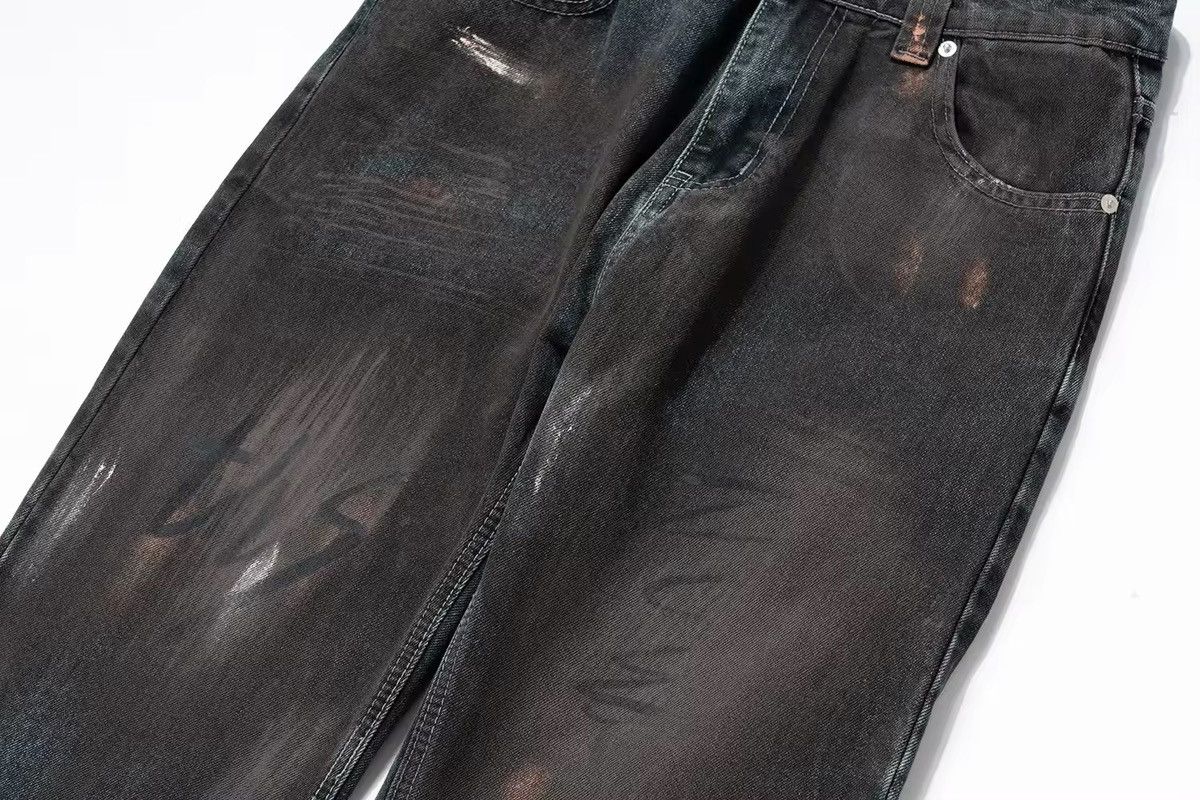 Designer × Vintage Streetwear Rare Loose Wide Leg Graffiti Jeans Pants Size US 35 - 7 Thumbnail