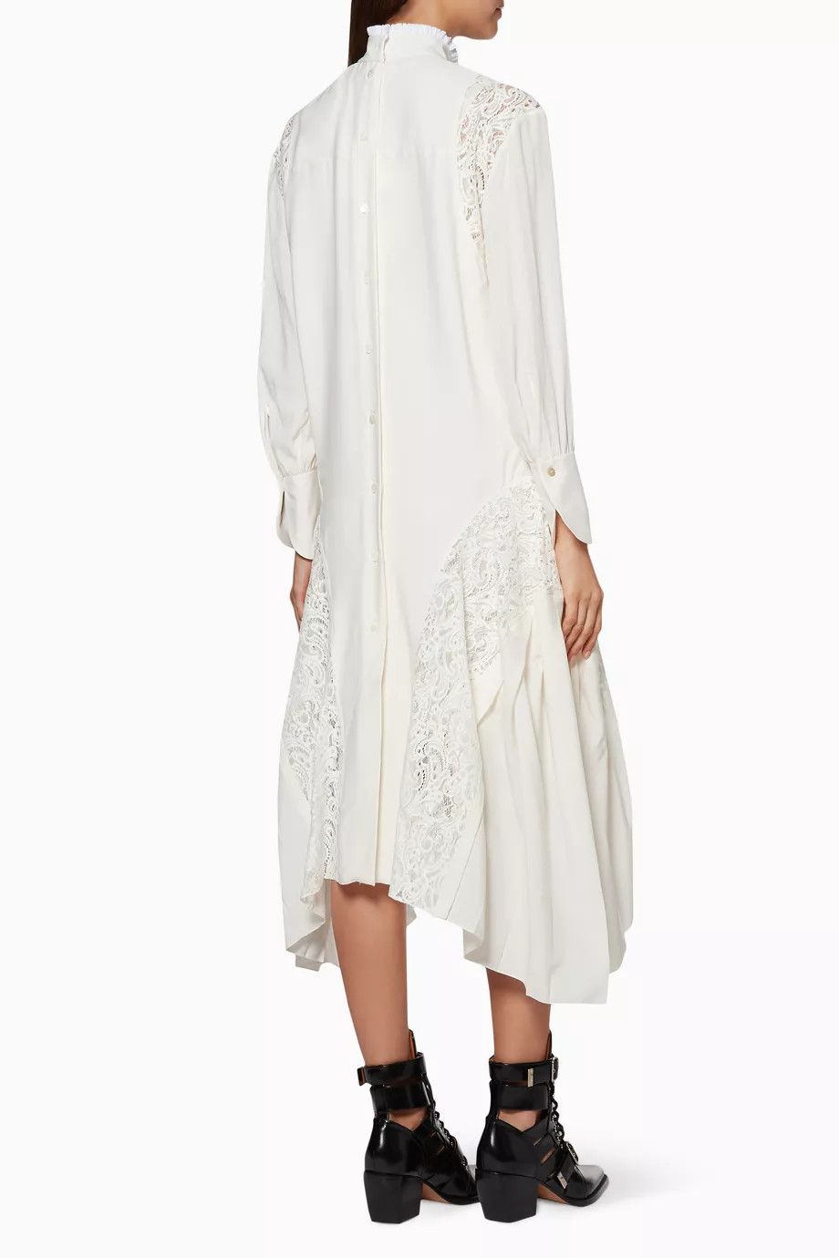 Chloe o1y0825 Midi Dress in Ivory Size S / US 4 / IT 40 - 3 Thumbnail