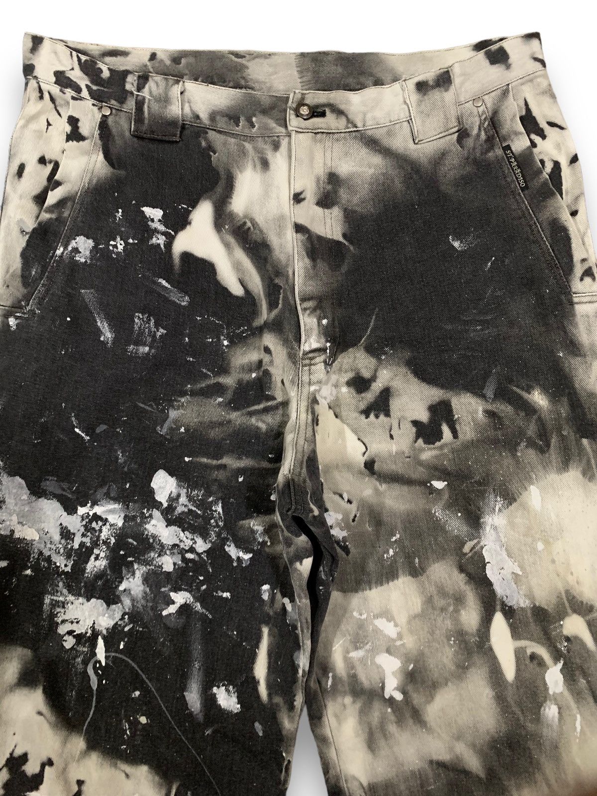 If Six Was Nine St.Paradiso Tie dye Acid Wash Style Splatter Loose Fit Jeans Size US 34 / EU 50 - 3 Thumbnail