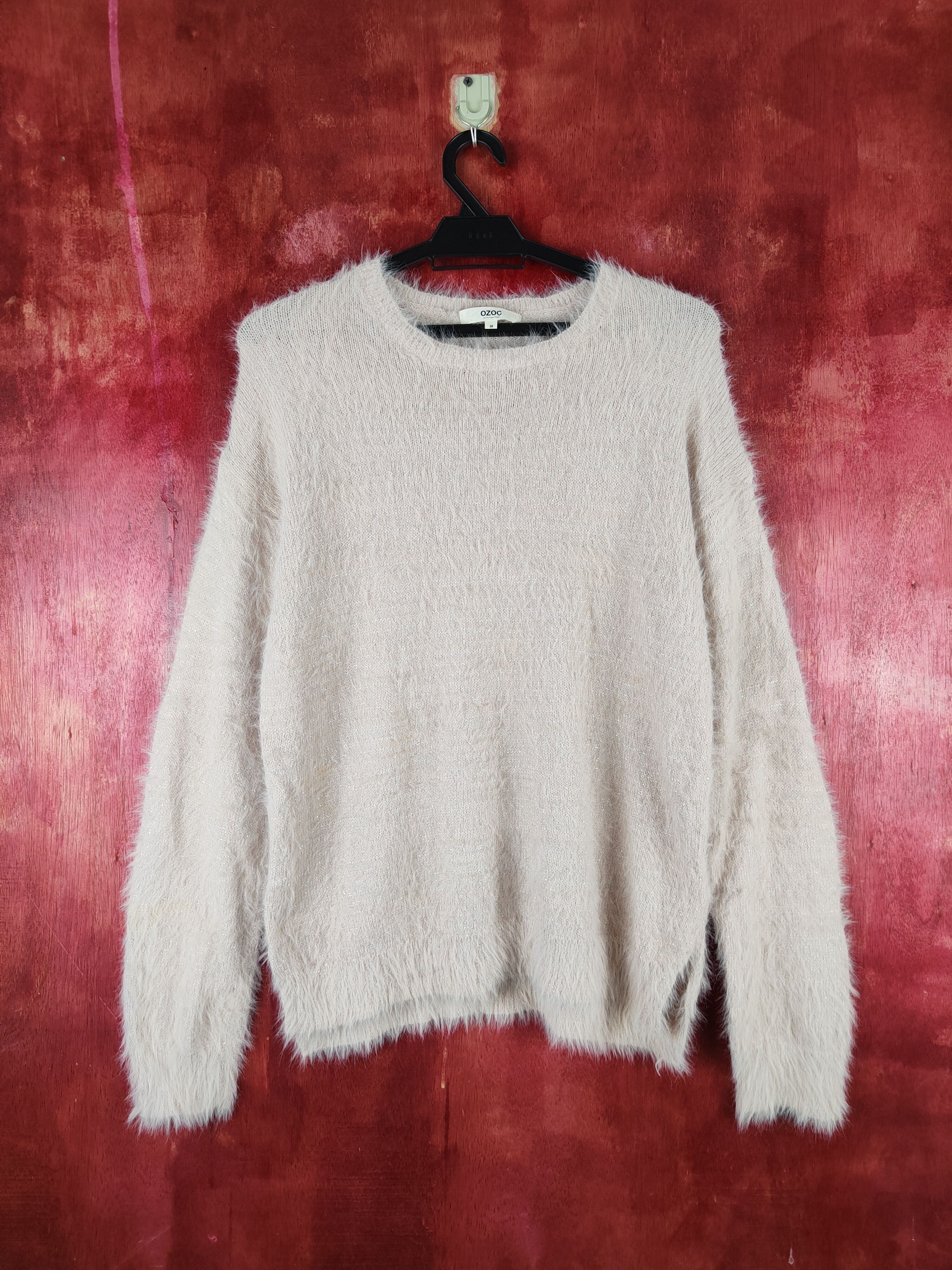 image of Homespun Knitwear x Vintage Ozoc Peach Shag Shaggy Fur Mohair Knitwear S1977 in Light Peach, Women'