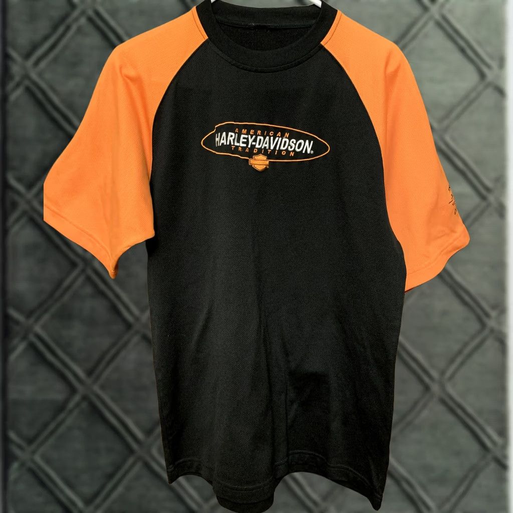 Harley Davidson Harley-Davidson Shirt Men Medium Black Orange Logo Motorcycle T-Shirt Short Sleeve Round Neck Vintage No B233 Size US M / EU 48-50 / 2 - 1 Thumbnail
