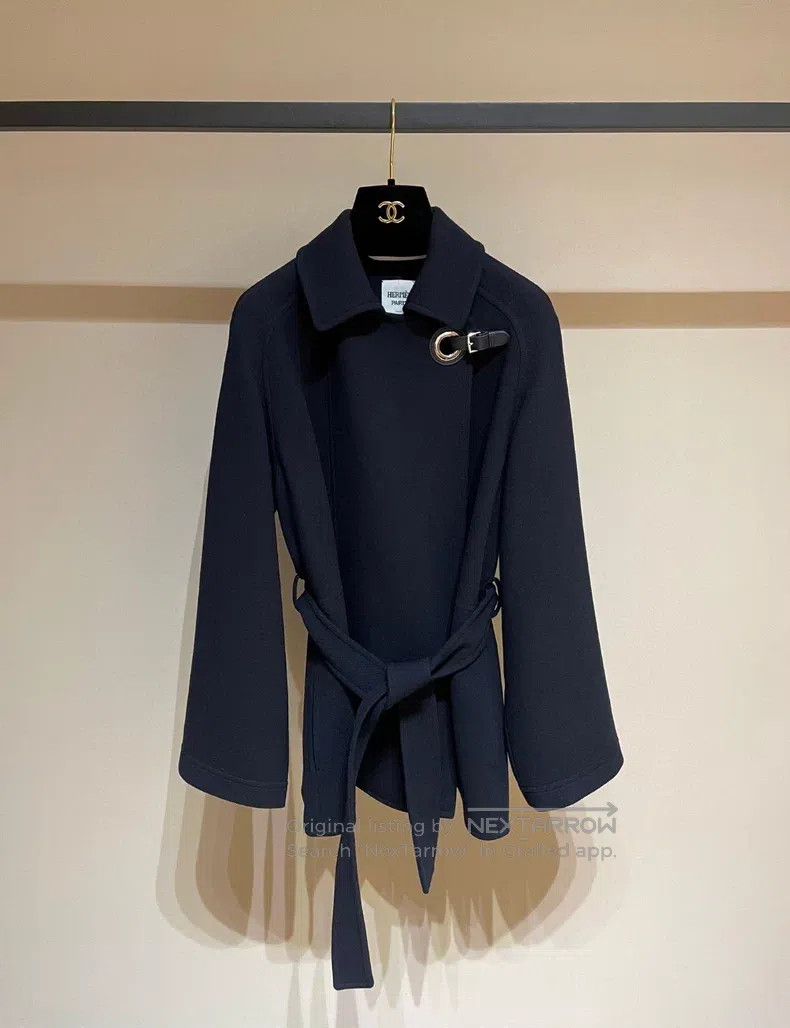 Other Hermes Classic Snap Design Wool Overcoat Jacket Size XXS / US 00 / IT 34 - 1 Thumbnail