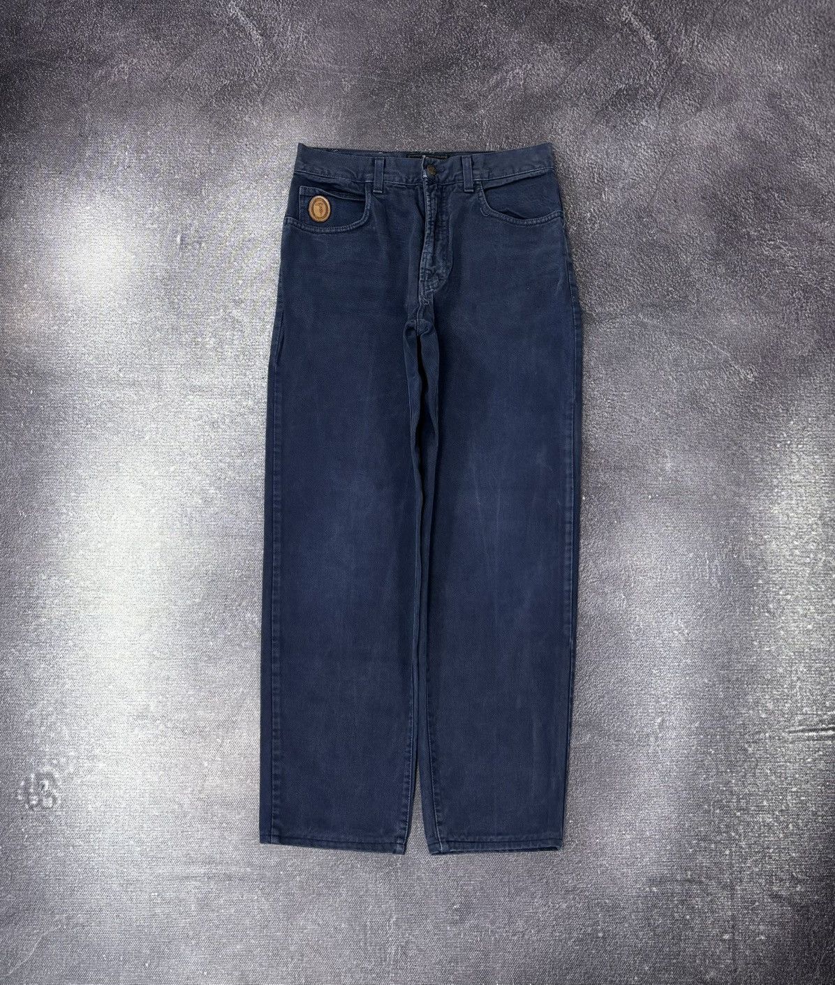 Trussardi Vintage 90s Trussardi Women’s Navy Straight Fit Denim Jeans Size 34" / US 12 / IT 48 - 1 Thumbnail