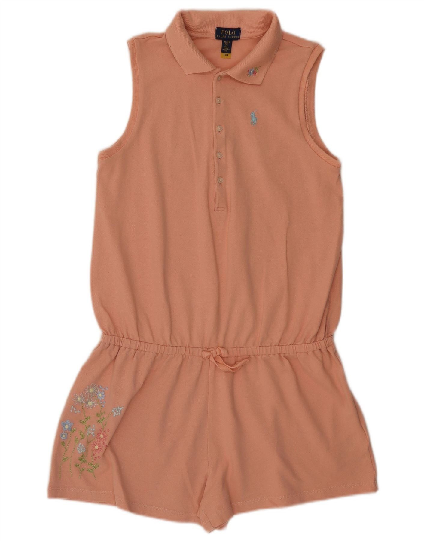 Polo Ralph Lauren Girls Sleeveless Playsuit 15-16 Years XL Pink Floral Size ONE SIZE - 1 Thumbnail