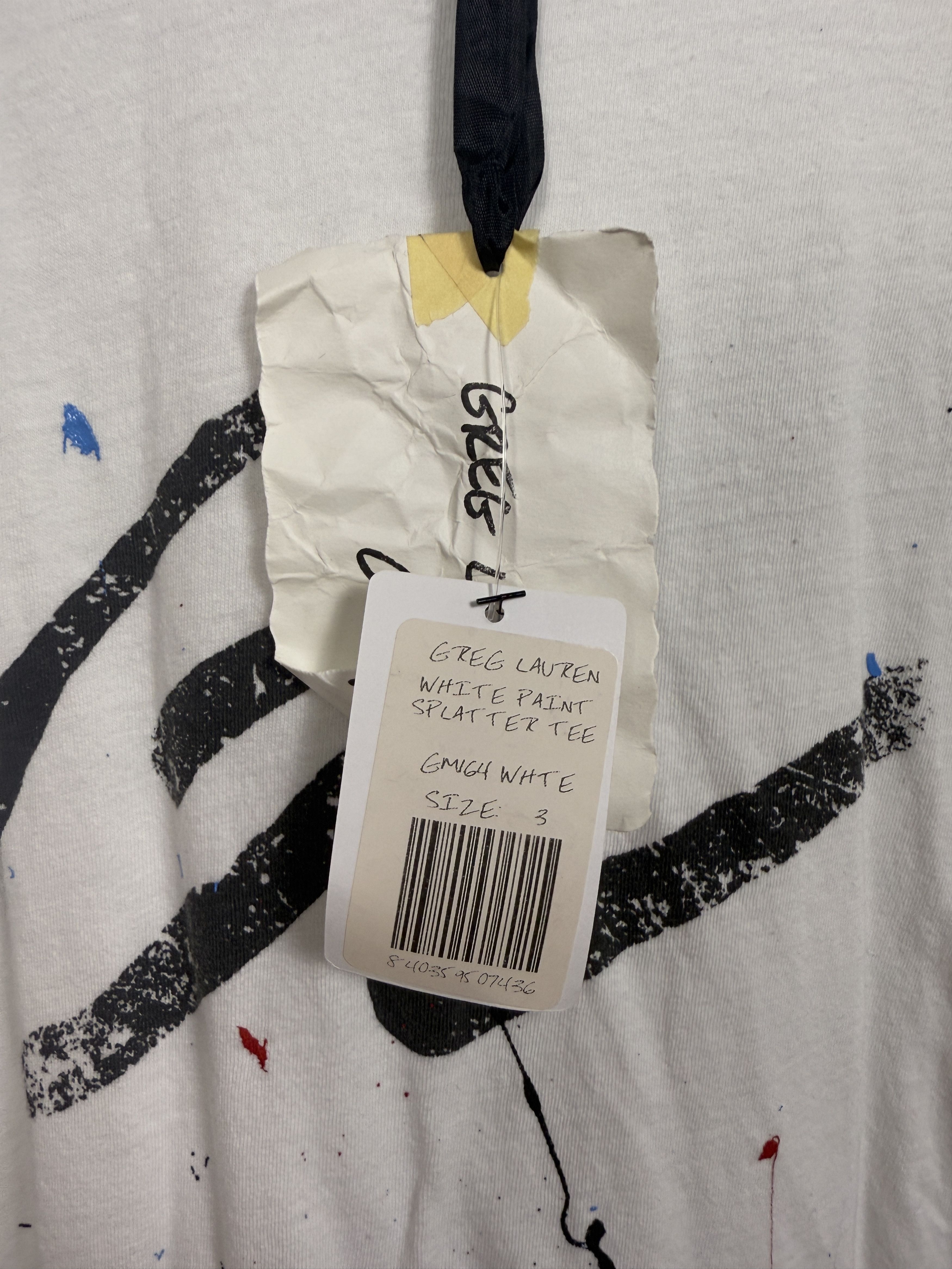 Greg Lauren Greg Lauren White Paint Splatter Tee Size US L / EU 52-54 / 3 - 8 Thumbnail