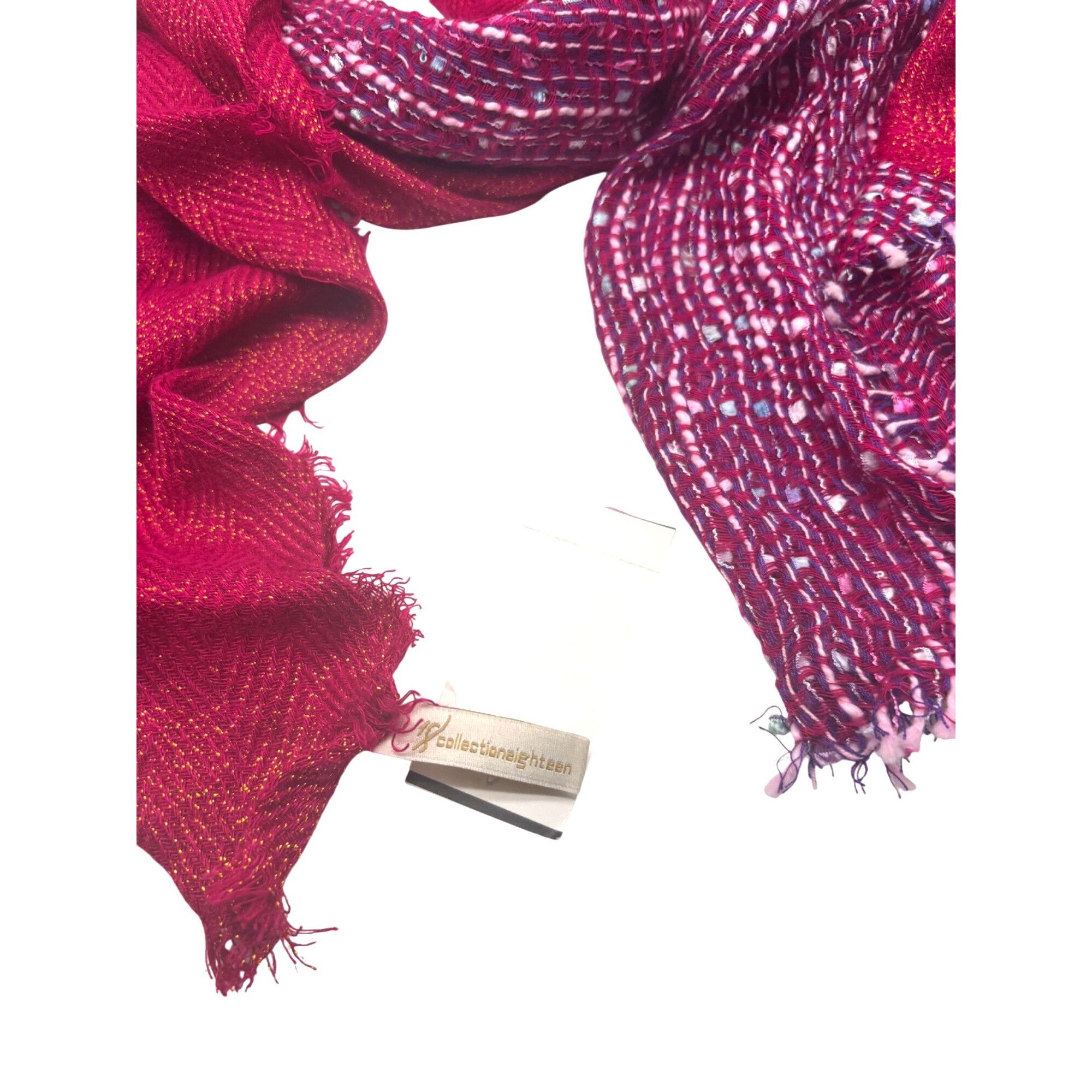 Other Collection XIIX Metallic Textured Scarf, Glazed Raspberry, O Size ONE SIZE - 5 Thumbnail