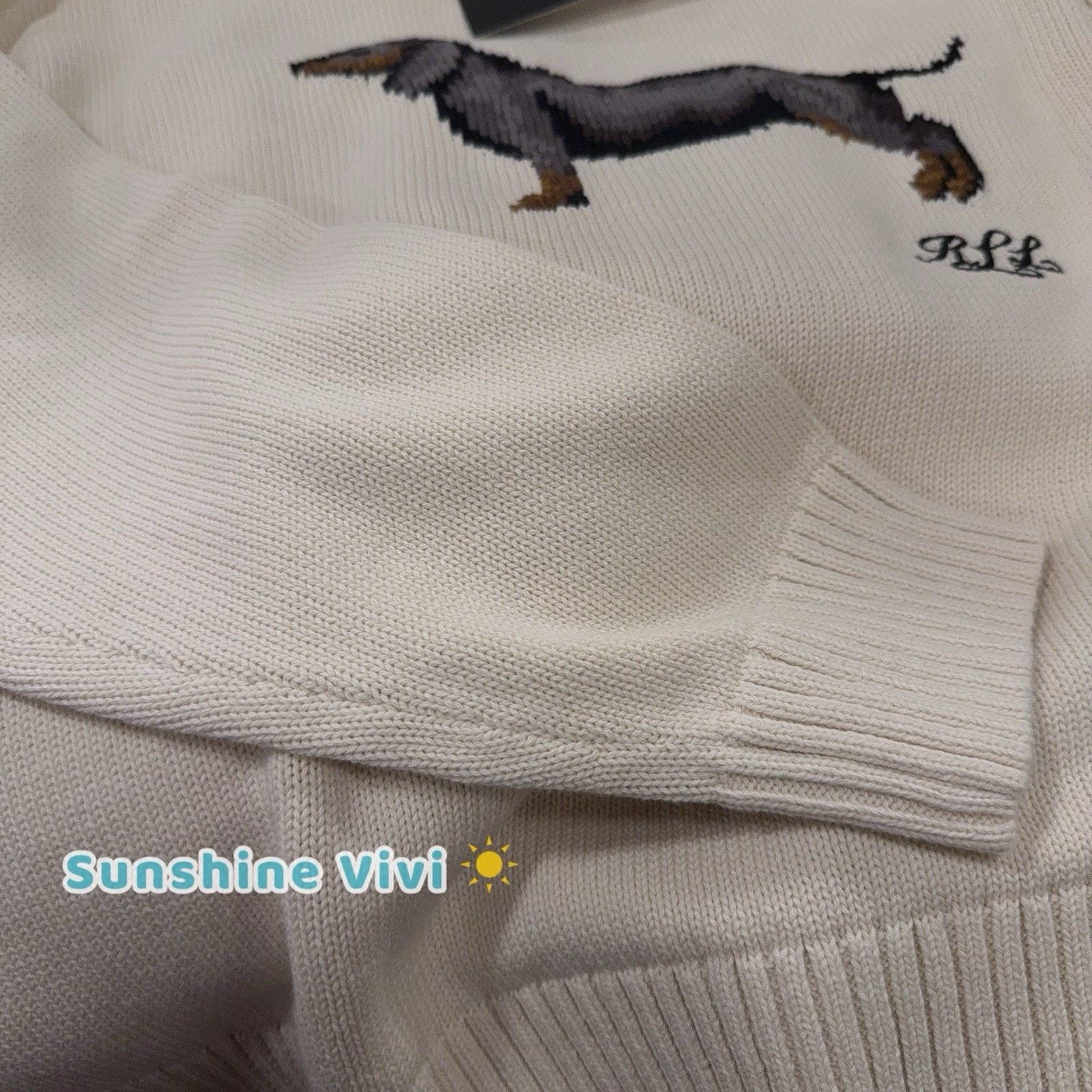 Polo Ralph Lauren NWT Lauren Ralph Lauren Intarsia dog Chalk Cotton Sweater S Size S / US 4 / IT 40 - 5 Thumbnail
