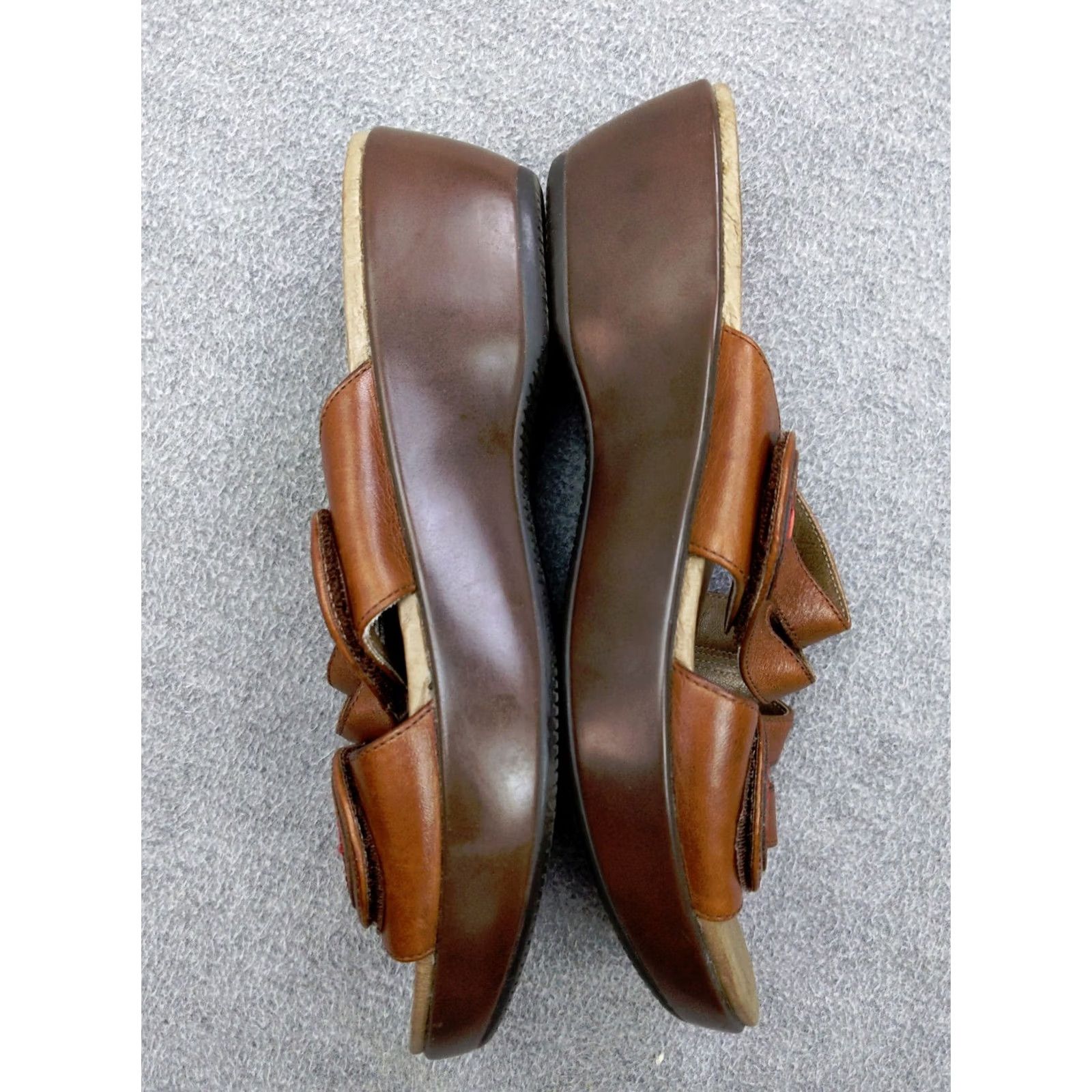 Dansko DANSKO Dixie Womens 7 38 Swirl Brown Leather Hook Loop Slides Wedge Sandals Size US 7 / IT 37 - 7 Thumbnail