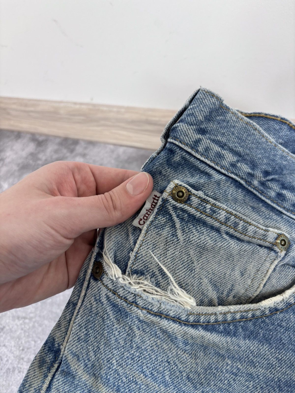 Carhartt Vintage Carhartt Men’s Faded Blue Denim Jeans USA Workwear Size US 36 / EU 52 - 18 Thumbnail